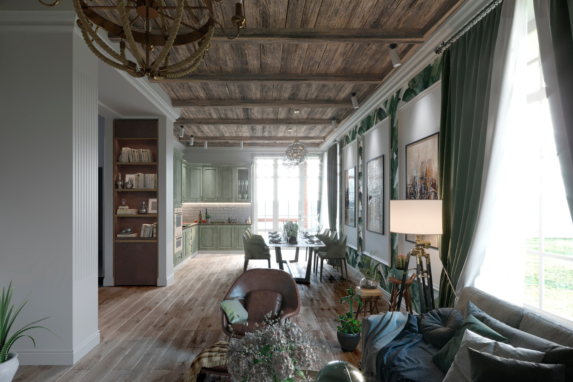 Интерьер частного дома в Горячем Ключе — Полный дизайн-проект. 3Д Визуализация Интерьера и Архитектуры