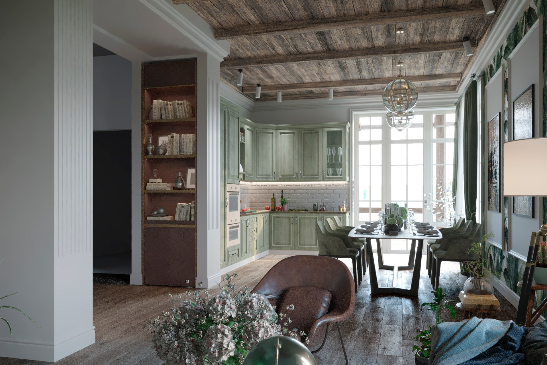 Интерьер частного дома в Горячем Ключе — Полный дизайн-проект. 3Д Визуализация Интерьера и Архитектуры