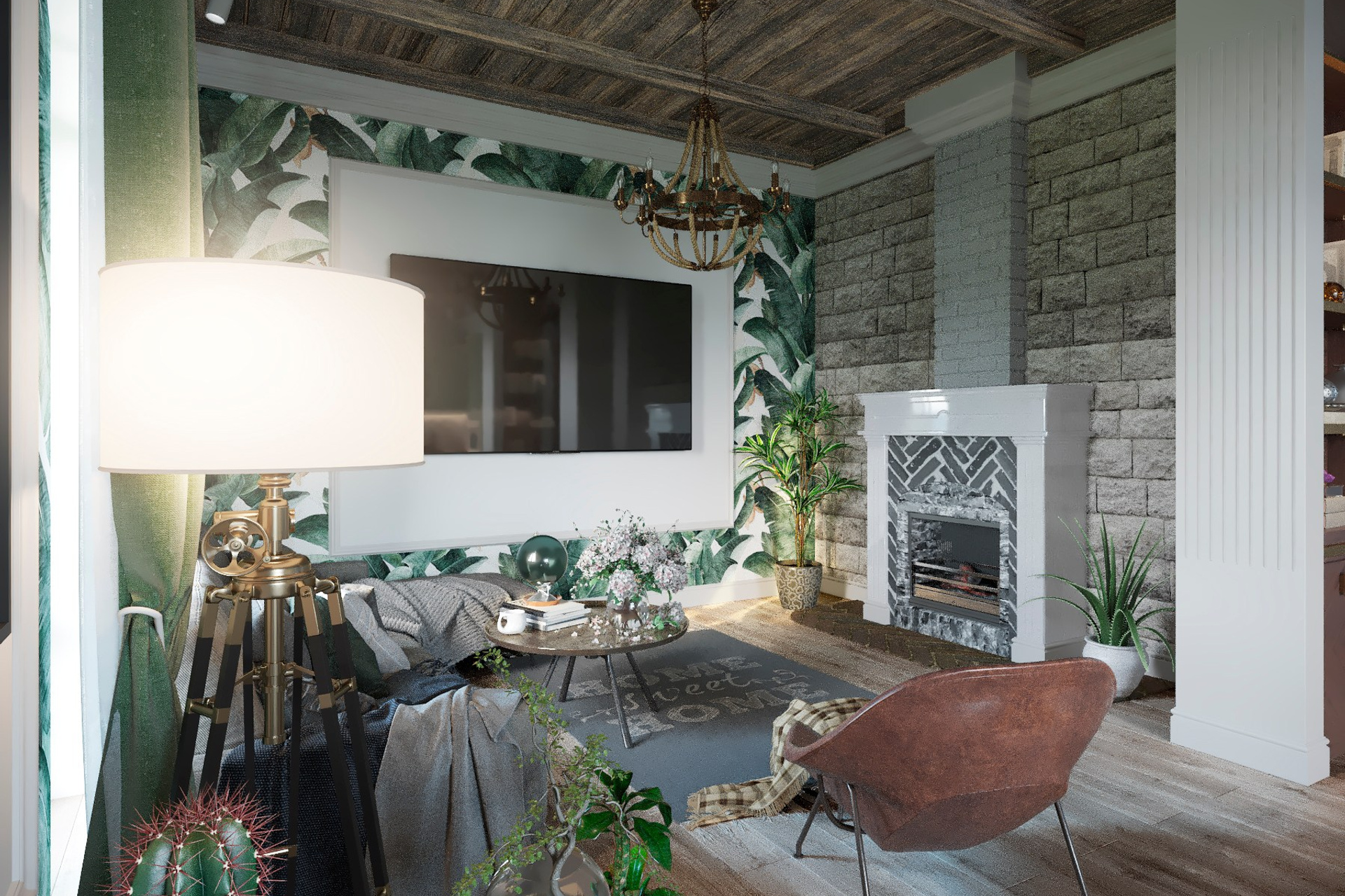 Интерьер частного дома в Горячем Ключе — Полный дизайн-проект. 3Д Визуализация Интерьера и Архитектуры