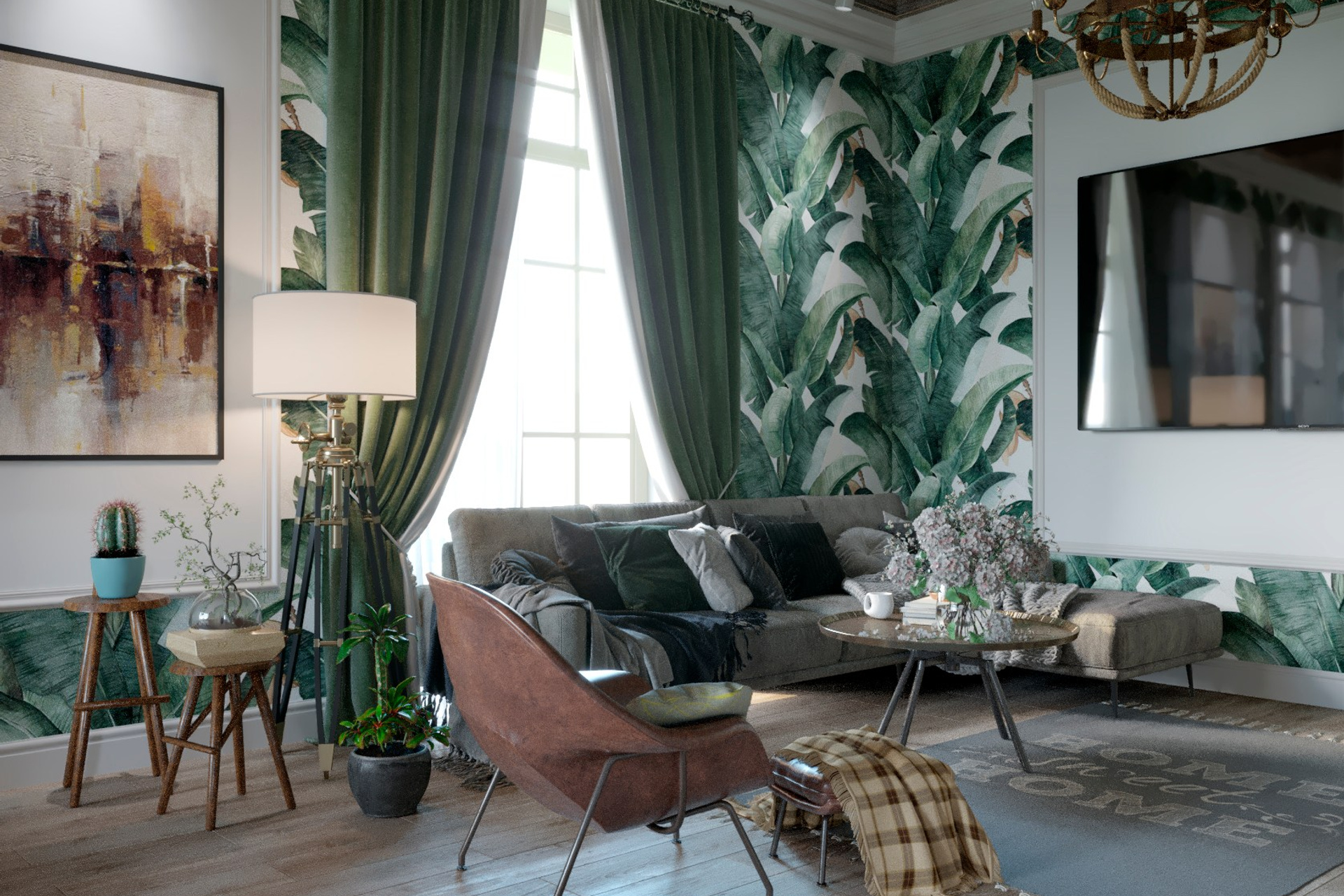 Интерьер частного дома в Горячем Ключе — Полный дизайн-проект. 3Д Визуализация Интерьера и Архитектуры