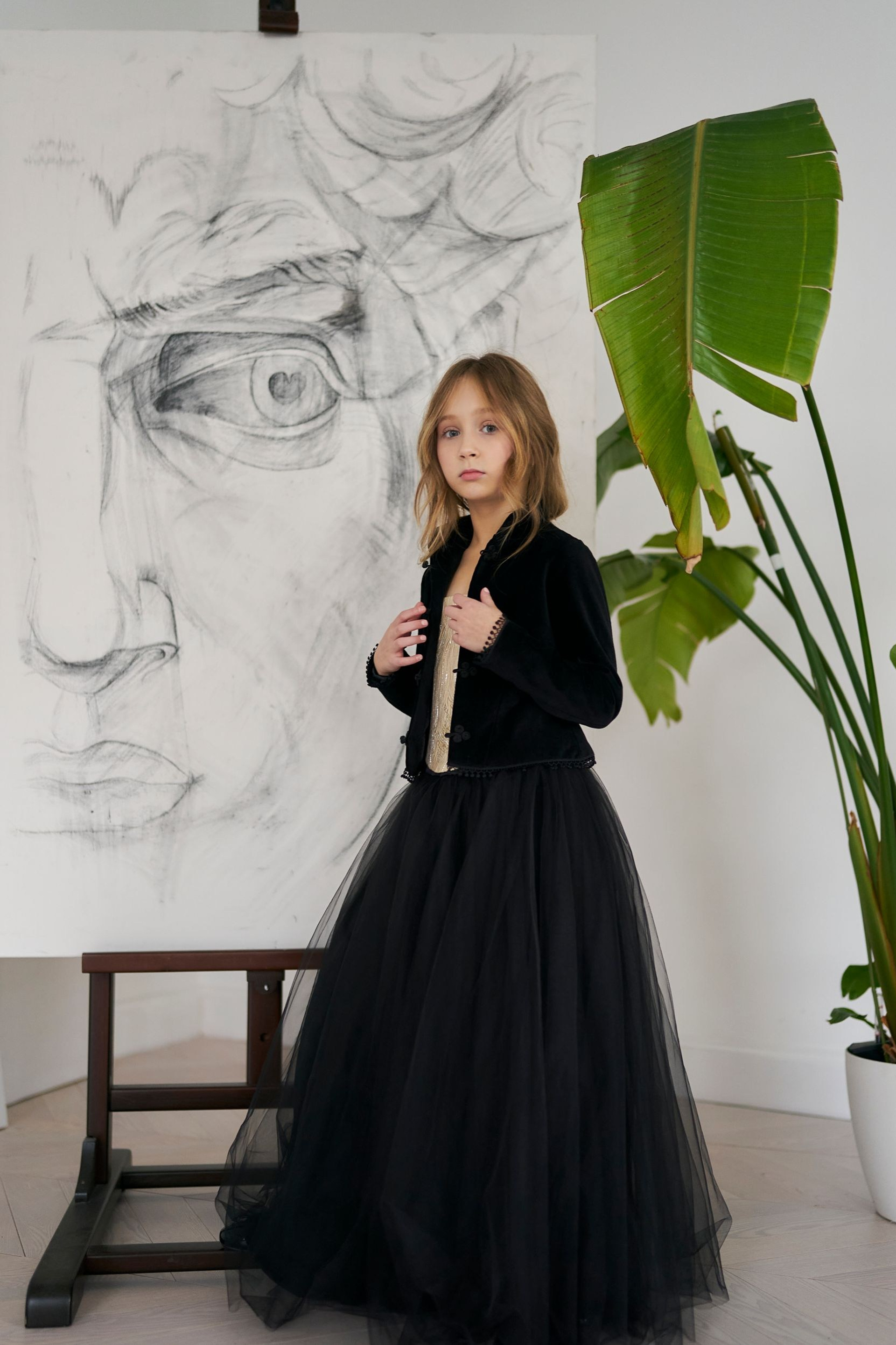 Фатиновая юбка в пол ‘Jolie Tulle’ Noire черная. Одежда для детей