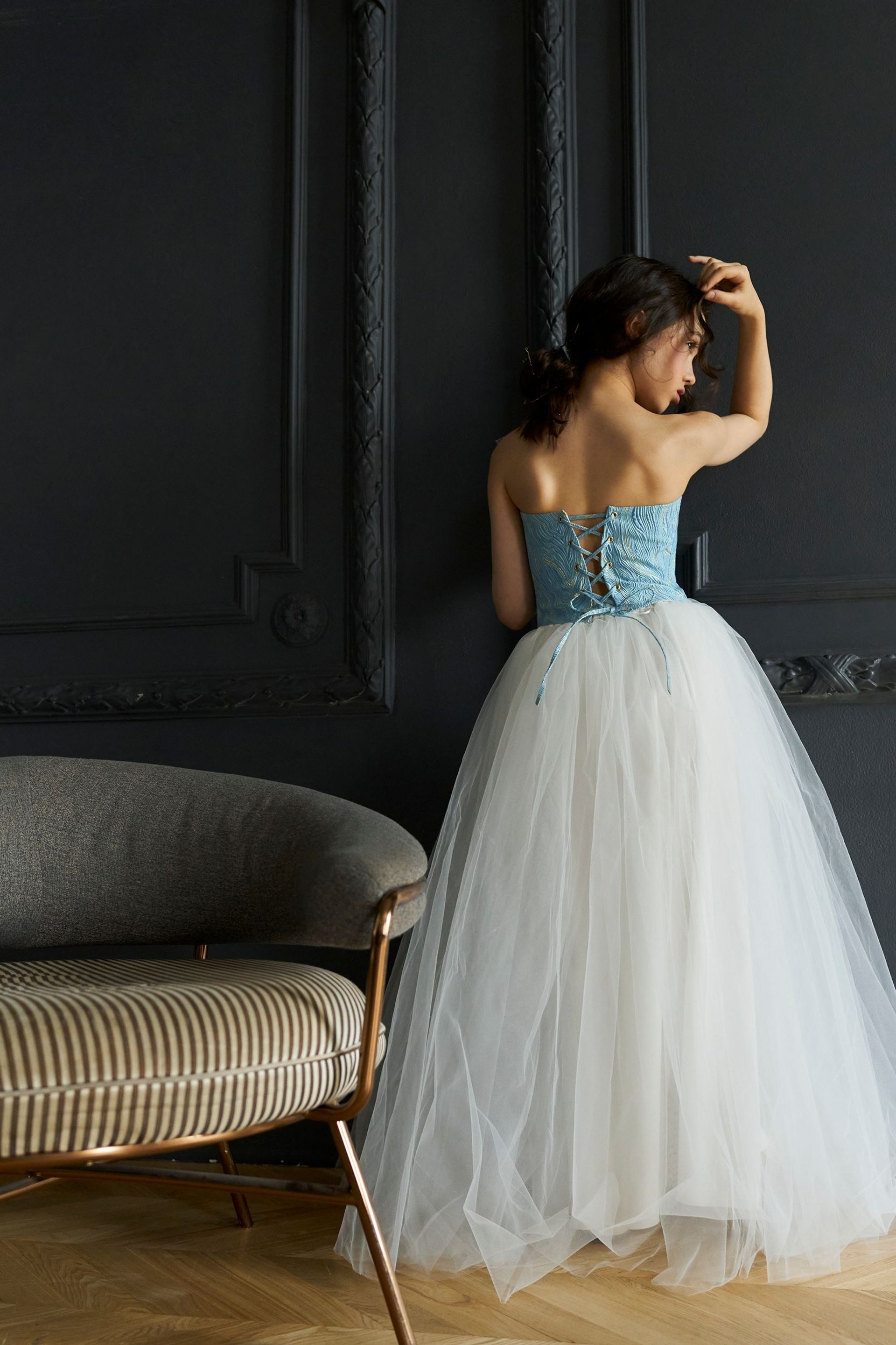 Корсет ‘Paris’ Blue Sky в голубом оттенке. Одежда для детей