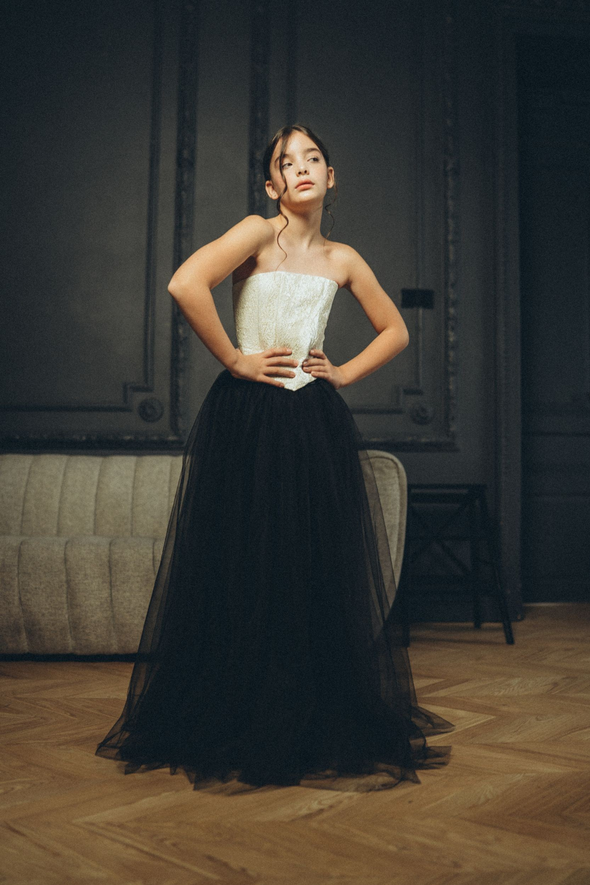 Фатиновая юбка в пол ‘Jolie Tulle’ Noire черная. Одежда для детей