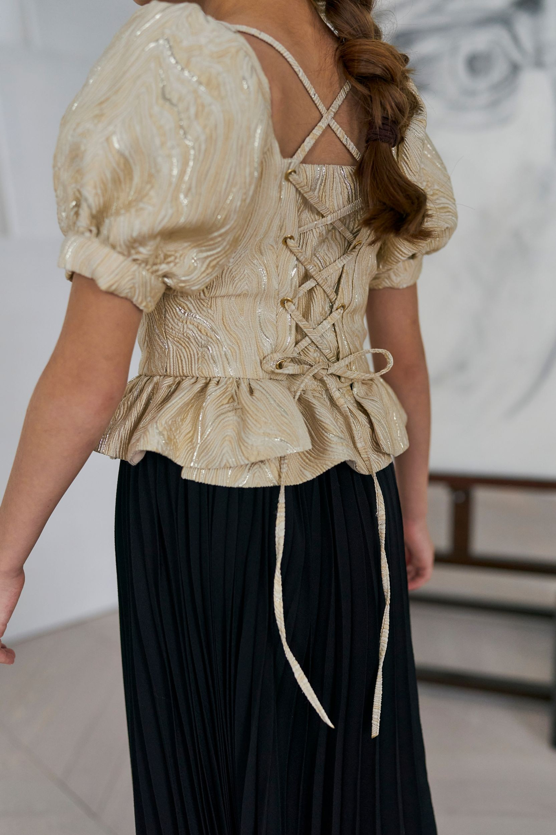 Блуза «Haute Couture» в золотом оттенке. Одежда для детей