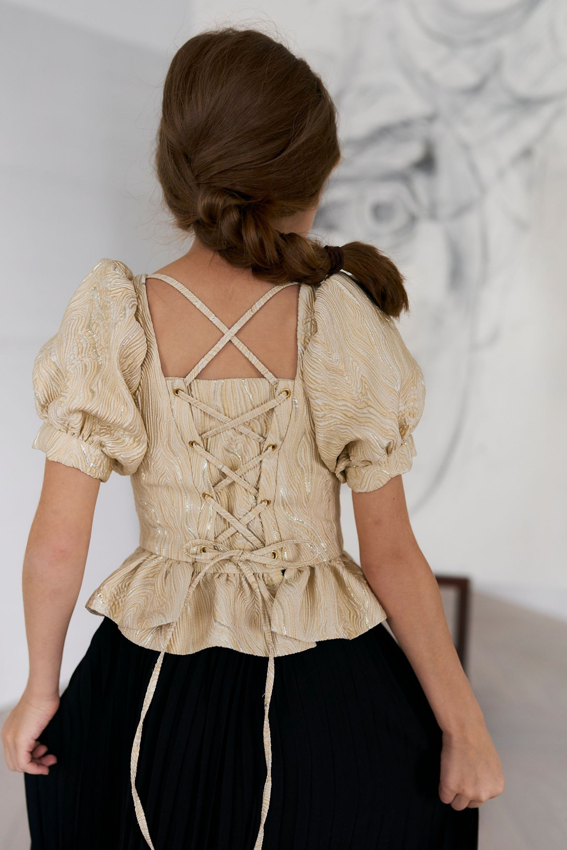 Блуза «Haute Couture» в золотом оттенке. Одежда для детей