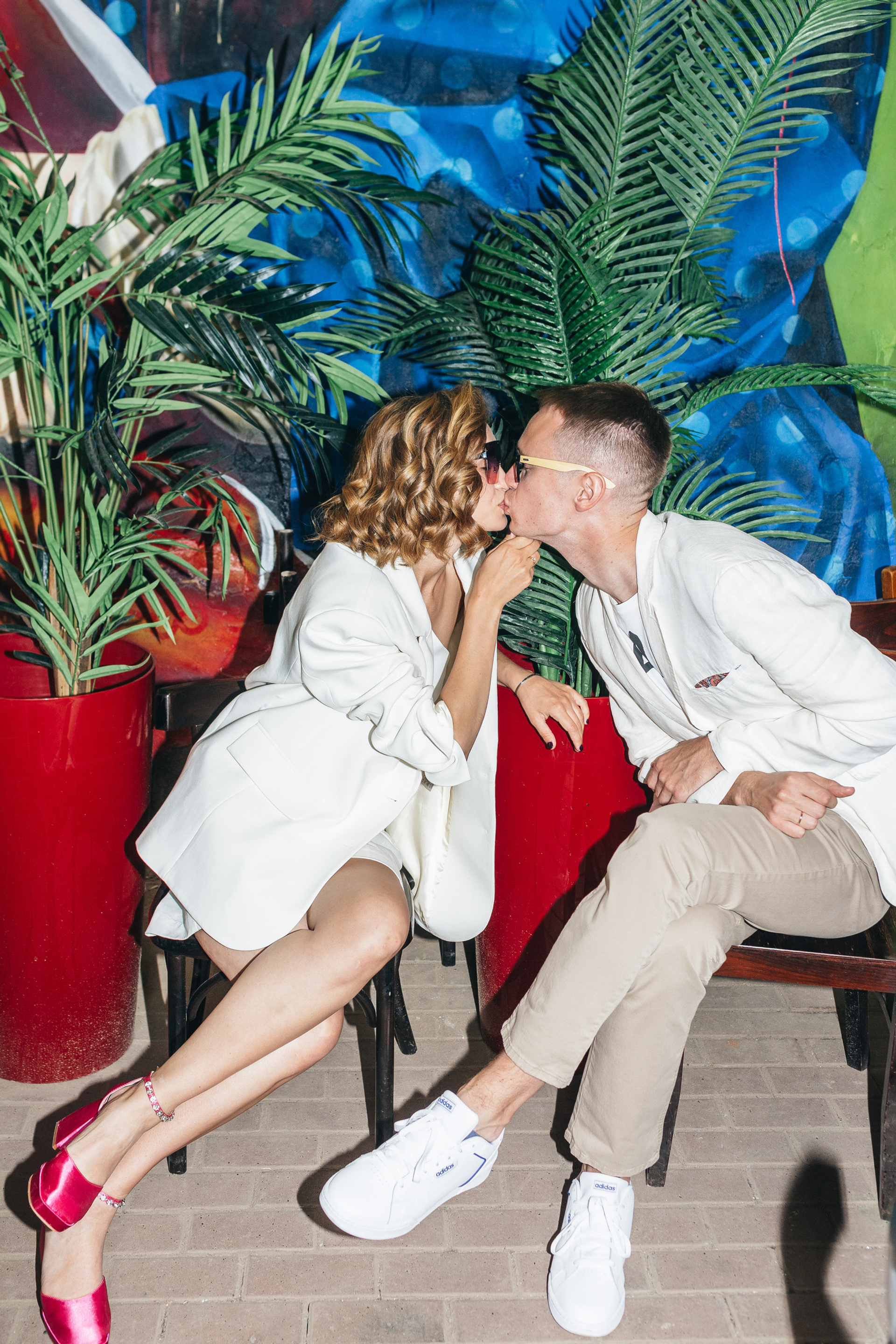 Фуксия/Голубая волна/Зеленый