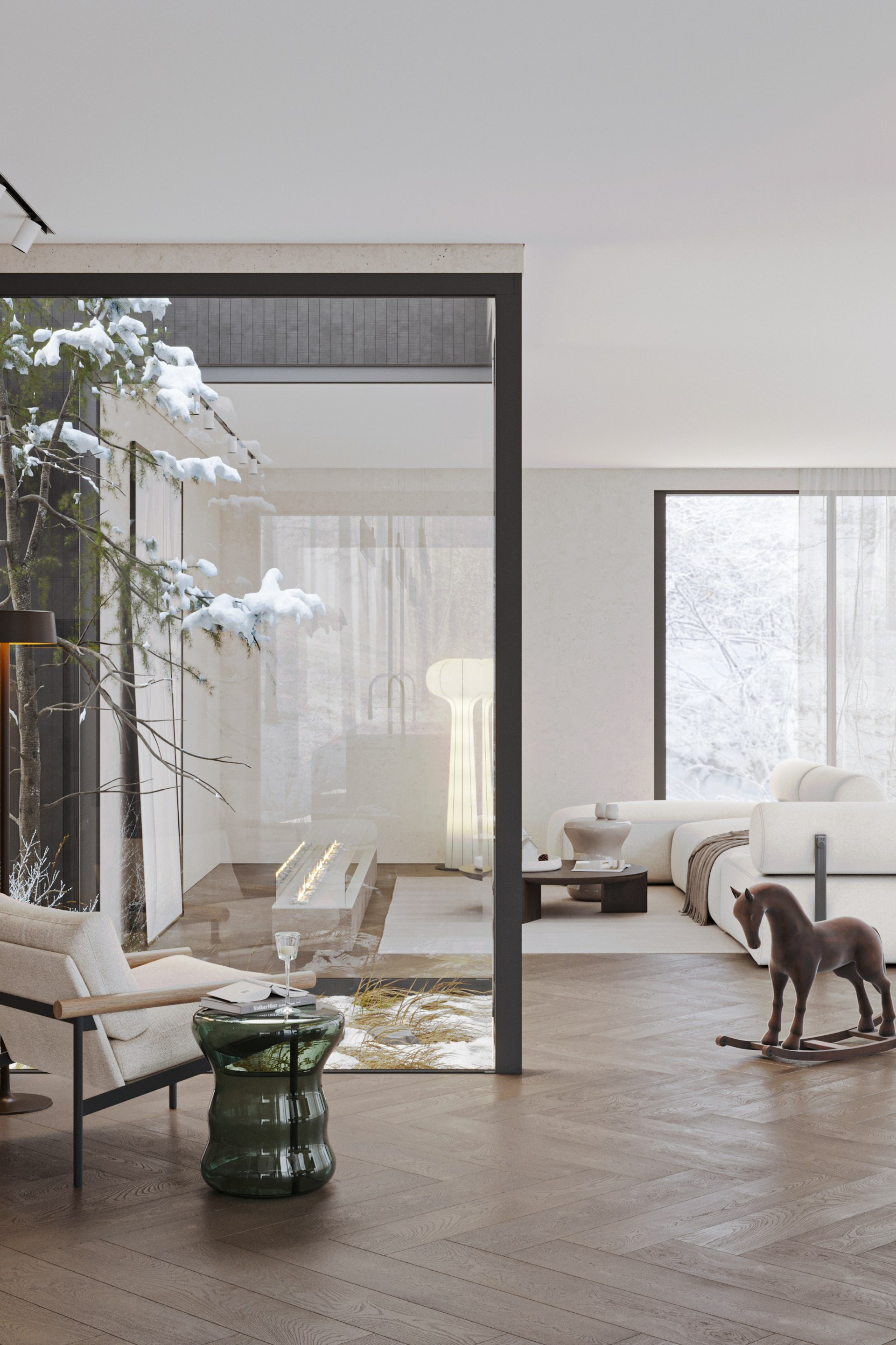 Кухня-гостиная загородного дома 110 м²