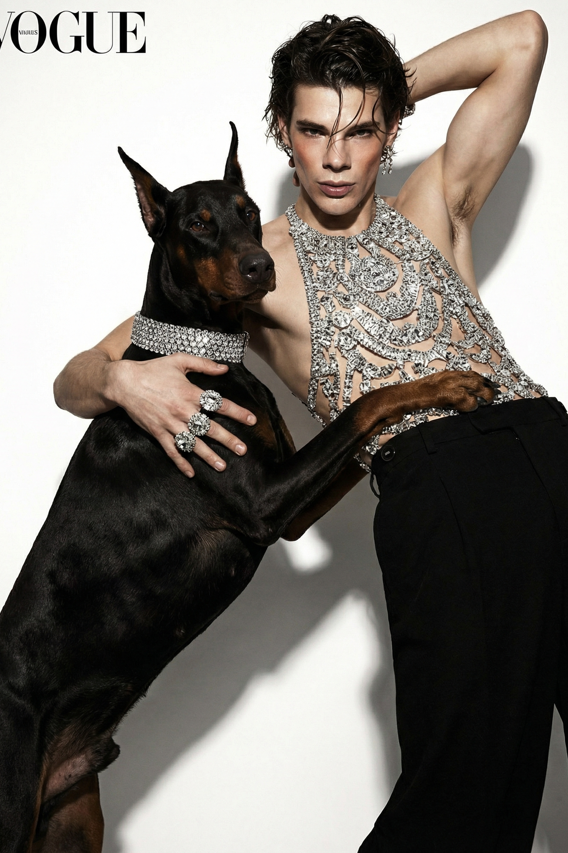 Двое — AI-эдиториал с доберманом | jl.art.ai.lab. Анна Карчмит — AI-художник. Эдиториал, нейрофотосессия и контент для fashion и beauty брендов