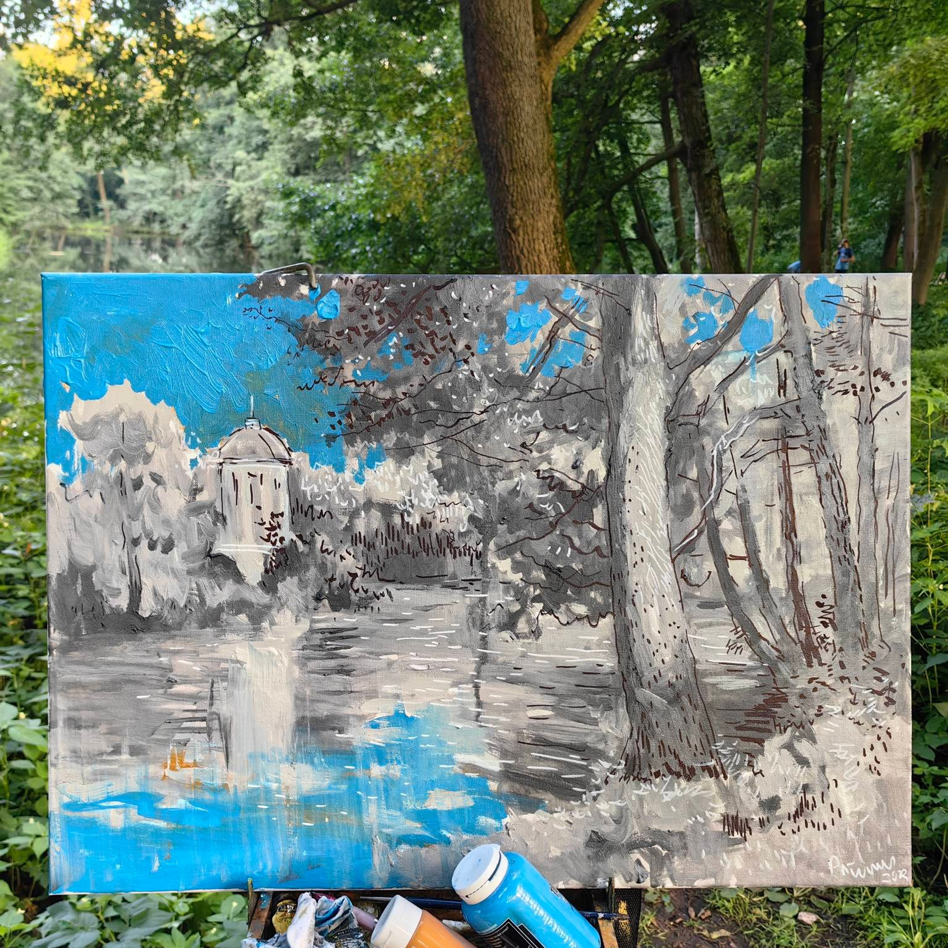 Пленэр в Быково с художником, этюды в усадьбе Быково