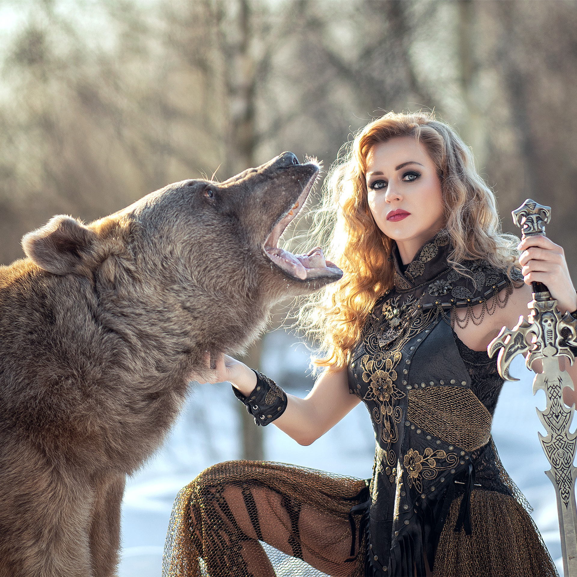 фотосессия с медведем, девушка и медведь, фото с медведем, ручной медведь, фотосессия с медведем москва, фотосессия с медведем в москве, фотограф юлиана бевз, юлиана бевз, медведь степан