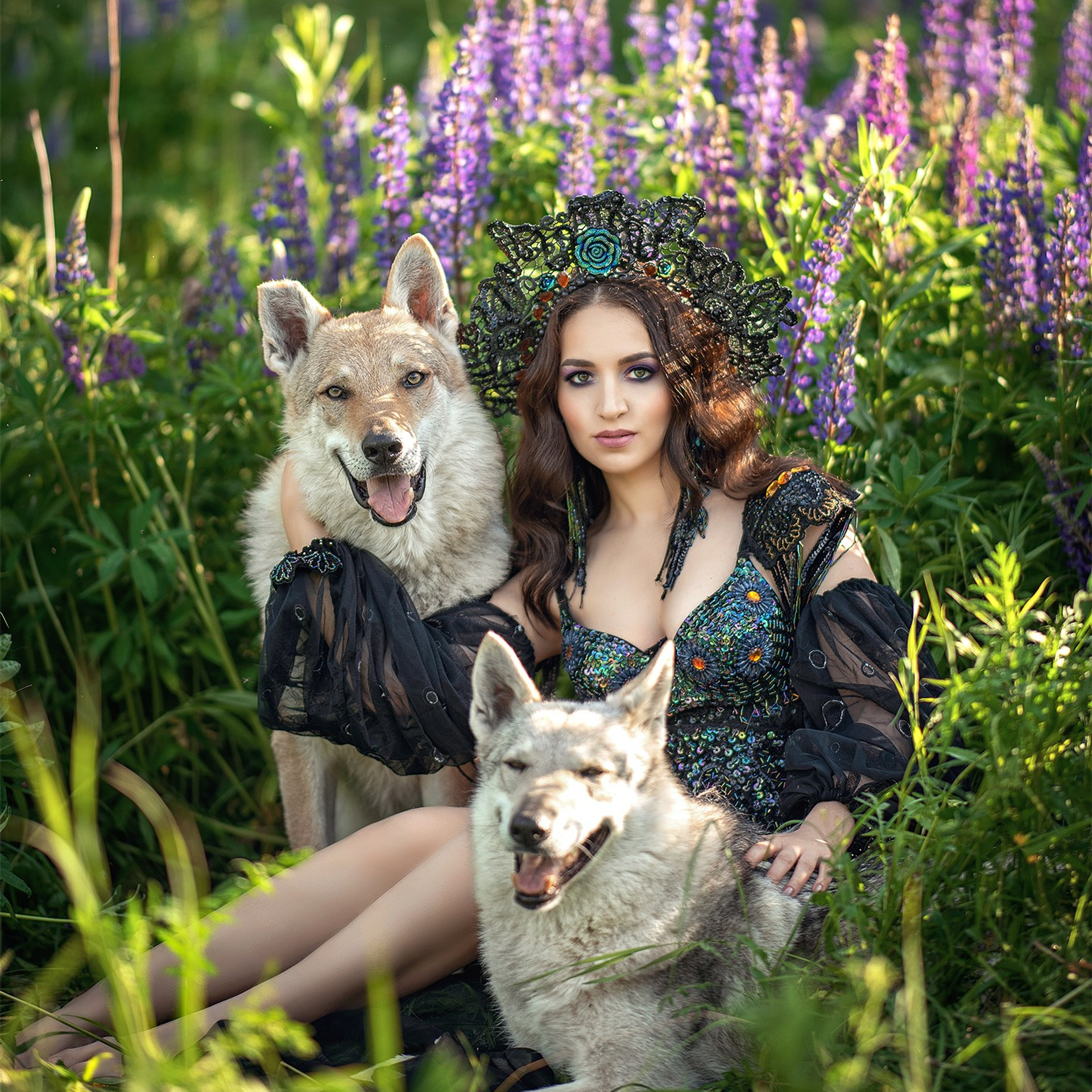 фотосессия с волчками, фотосессия с волками, фотосессия с волком москва, девушка с волком, фотосессия в москве