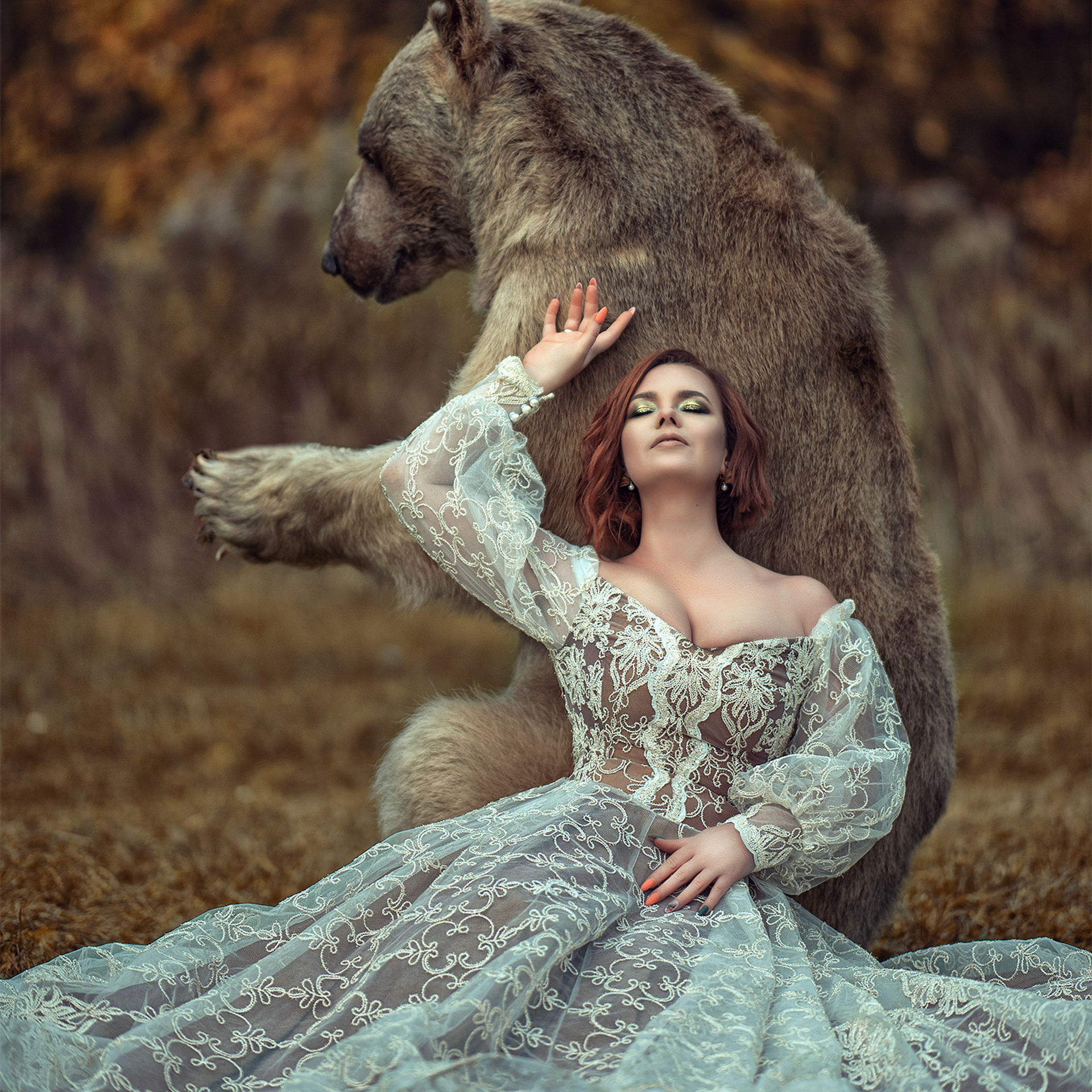 фотосессия с медведем, девушка и медведь, фото с медведем, ручной медведь, фотосессия с медведем москва, фотосессия с медведем в москве, фотограф юлиана бевз, юлиана бевз, медведь степан