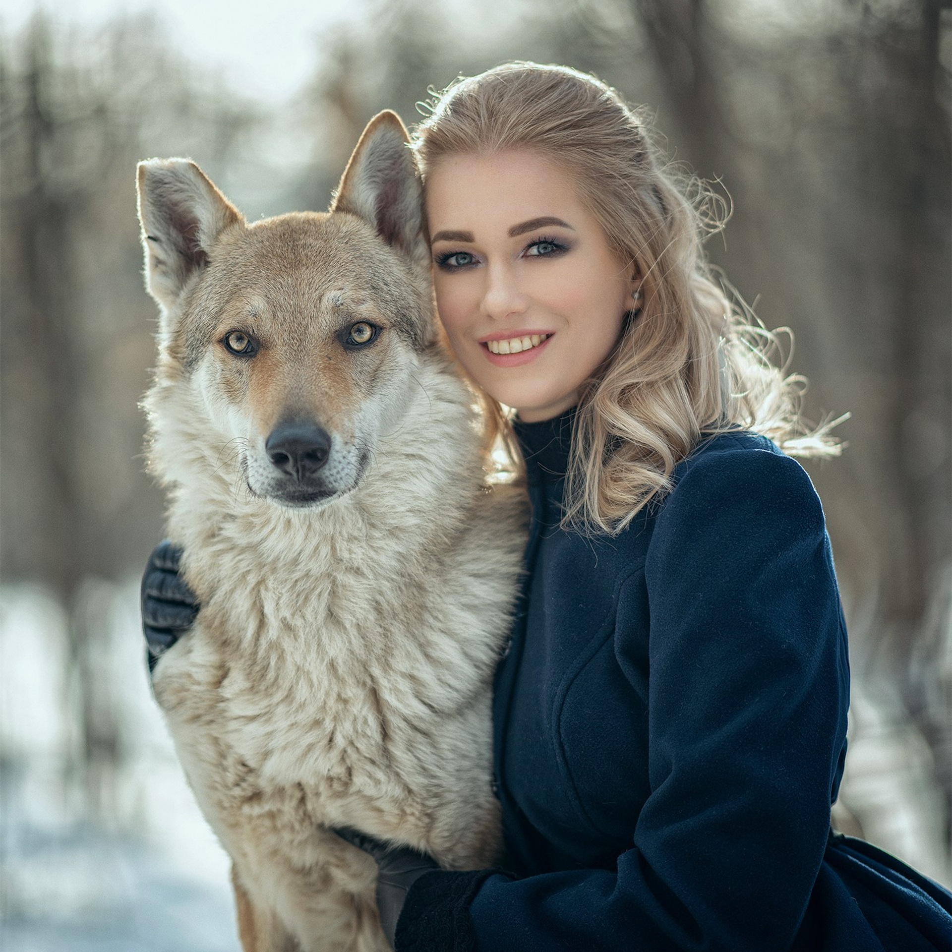 фотосессия с волчками, фотосессия с волками, фотосессия с волком москва, девушка с волком, фотосессия в москве