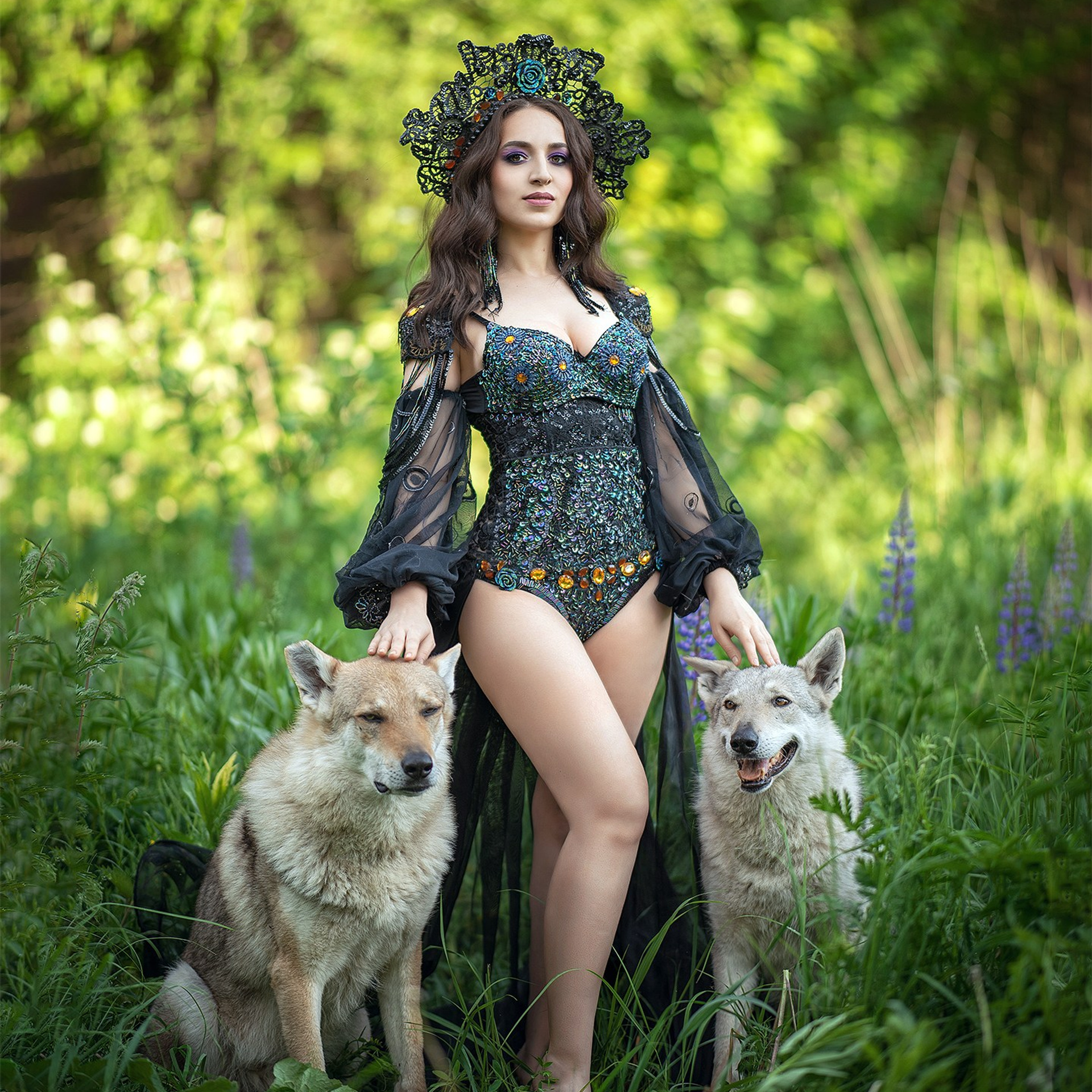 фотосессия с волчками, фотосессия с волками, фотосессия с волком москва, девушка с волком, фотосессия в москве