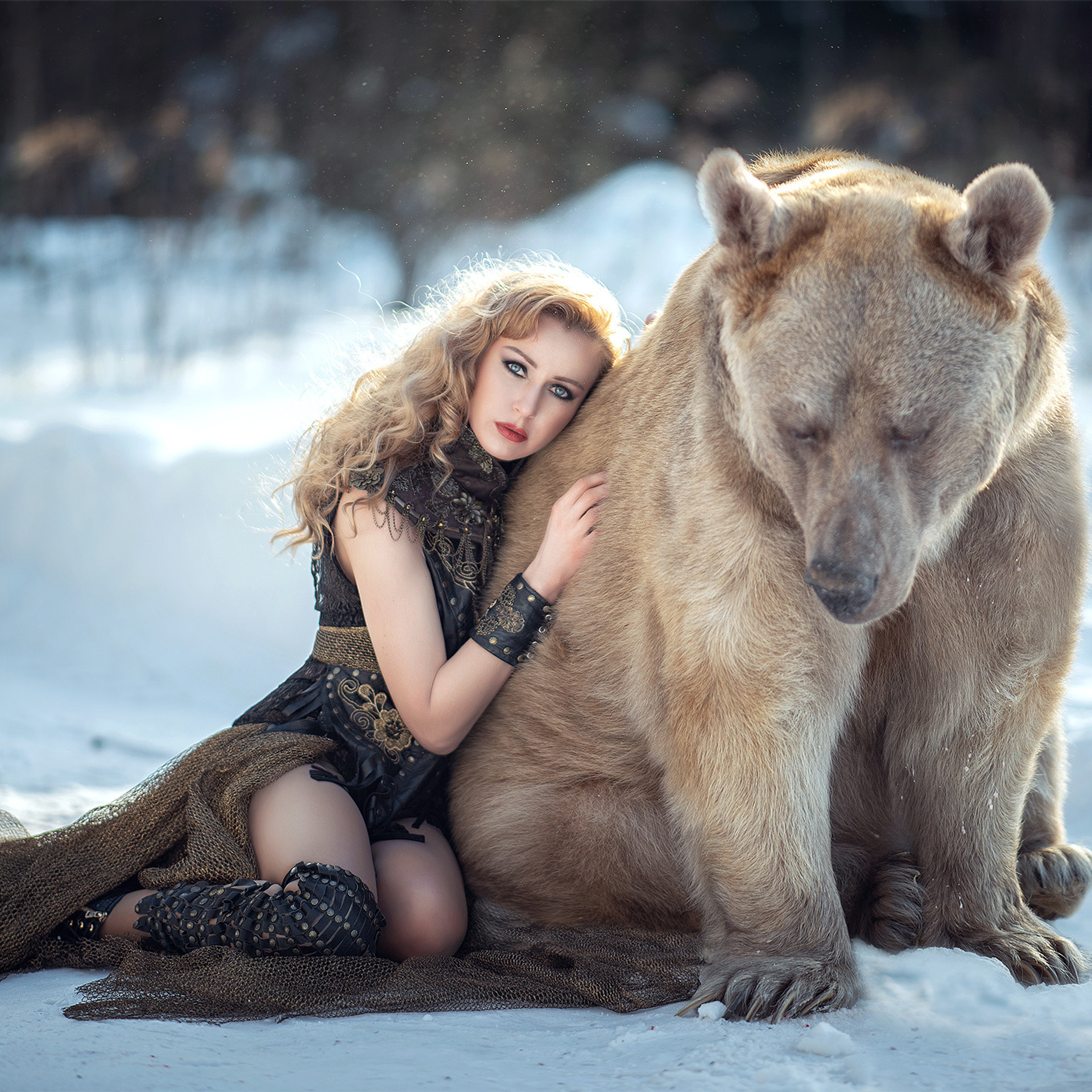 фотосессия с медведем, девушка и медведь, фото с медведем, ручной медведь, фотосессия с медведем москва, фотосессия с медведем в москве, фотограф юлиана бевз, юлиана бевз, медведь степан