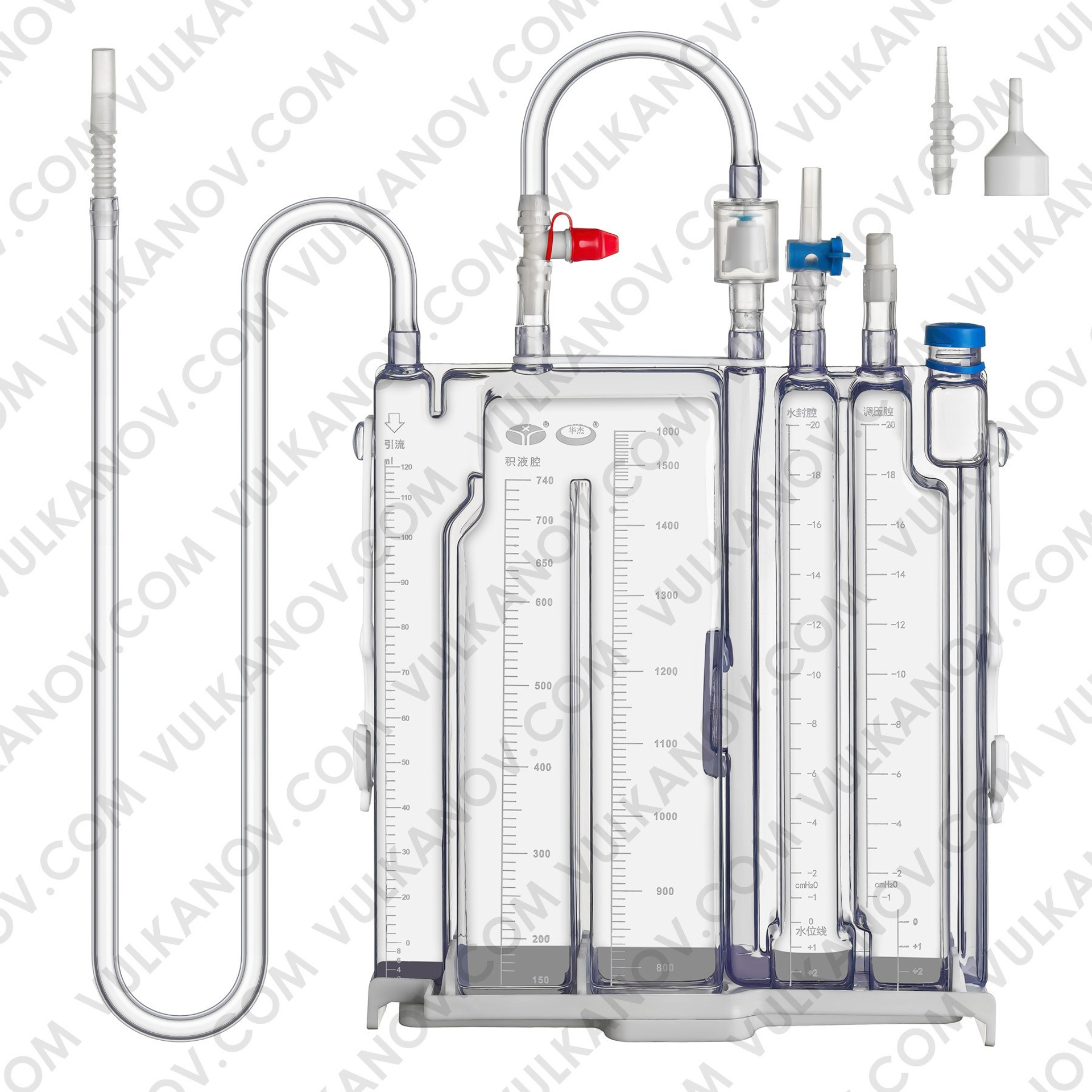 Устройство дренирования грудной полости трехкамерное