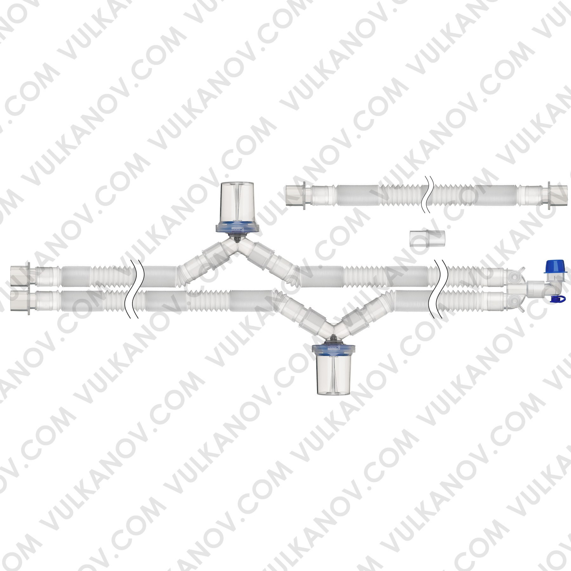 Контур ИВЛ взрослый растяжимый + 2 влагосборника + лимб