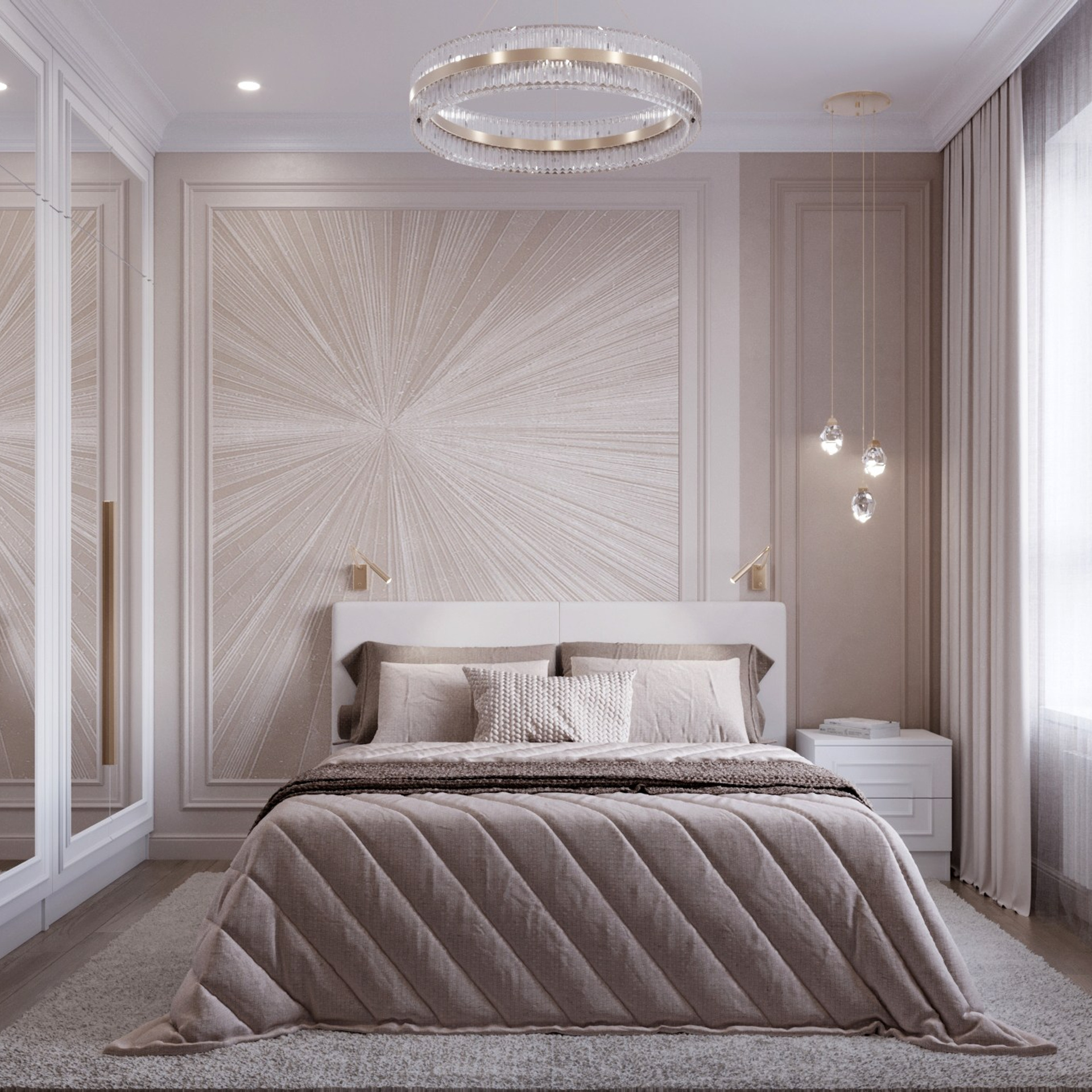 Визуализация интерьера -100 оттенков бежевого. ЖК Огни