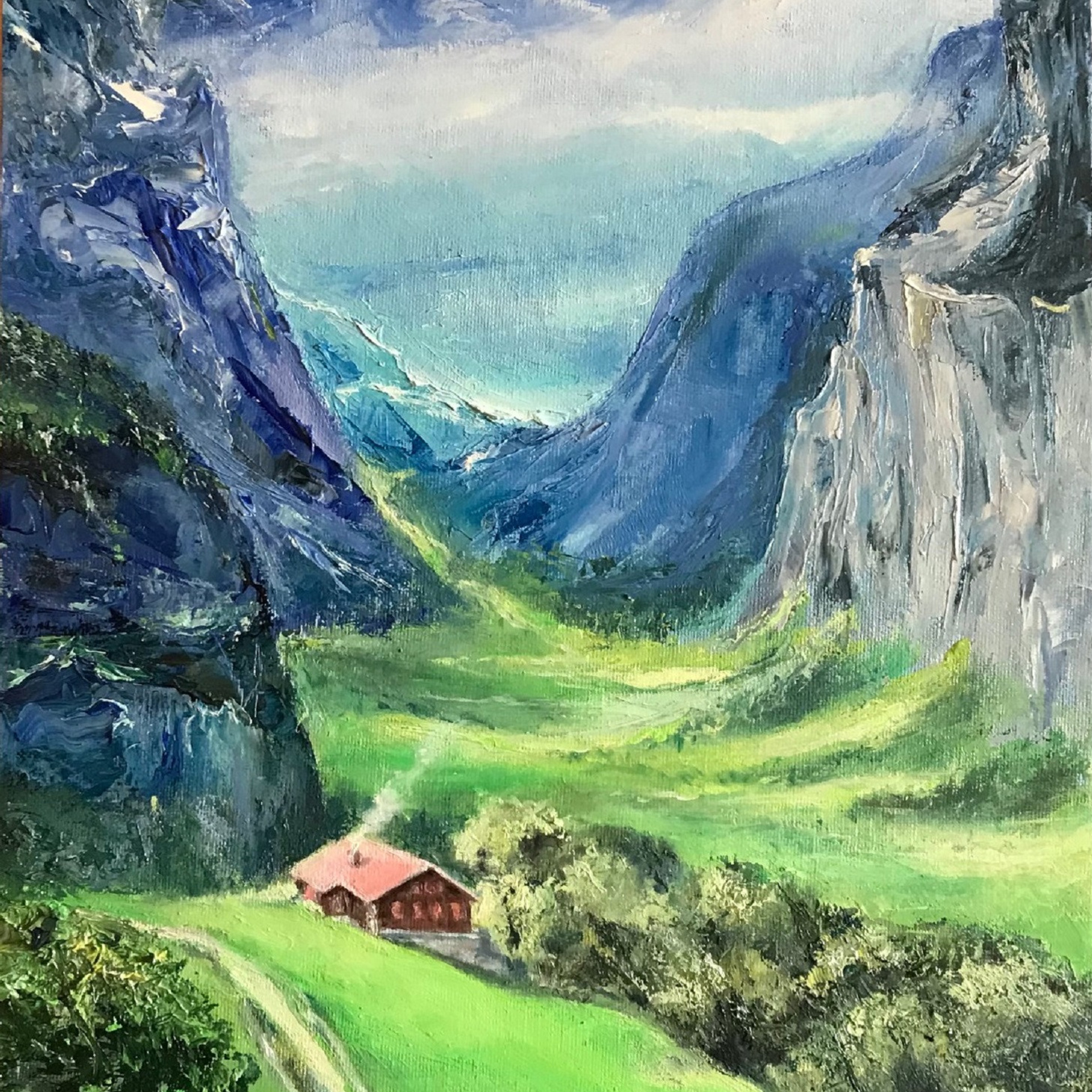 Горное ущелье, картина, масло, холст,  автор Ирэн Постольная