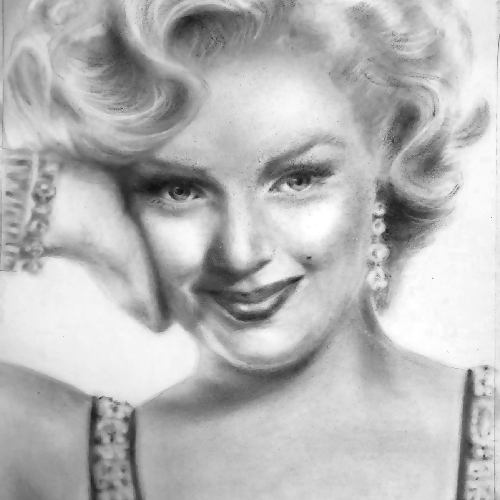 Портрет Мэрилин. Картина Ирэн Постольной, масло, техника сухая кисть, 2022г