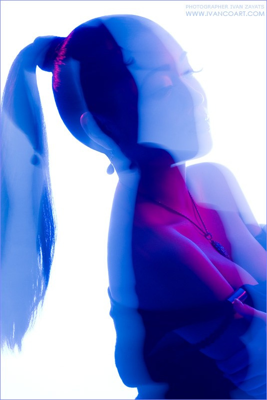 Fashion portrait with mixed light, creative TFP photoshoot in Minsk