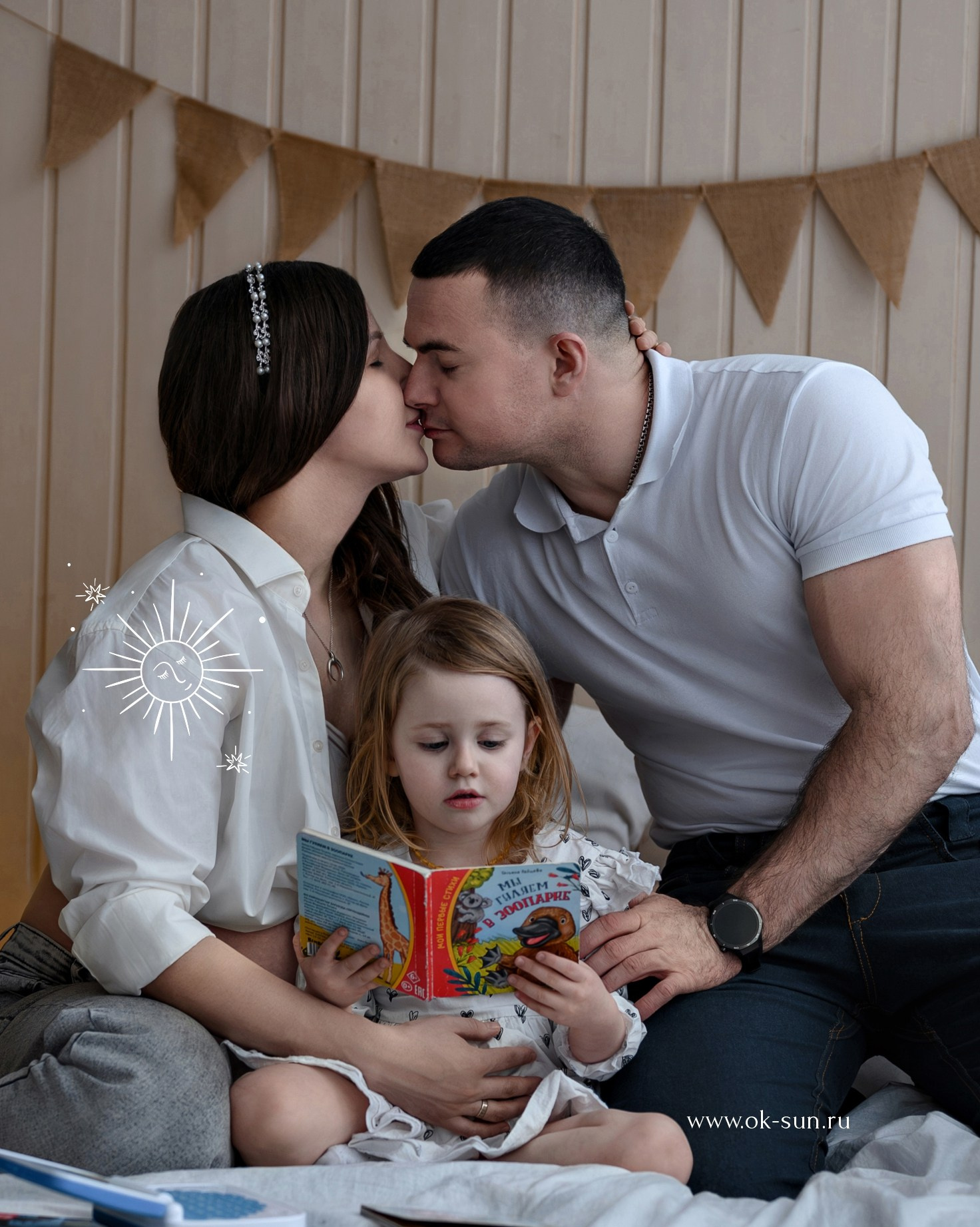 Фотосессия беременности с мужем и ребенком в Москве