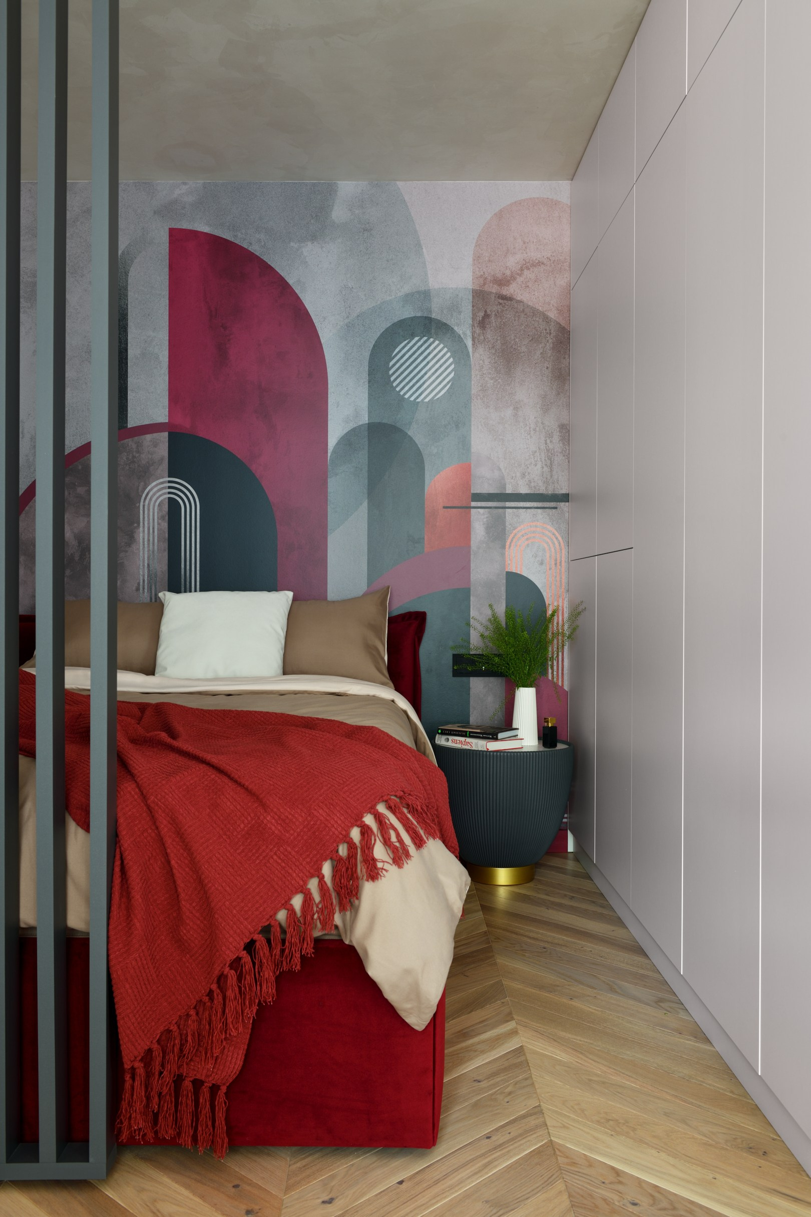 Спальня с арт-панно. Фотограф для дизайнеров, застройщиков и бизнеса — интерьеры и архитектура — Роман Свободный в Москве и по России