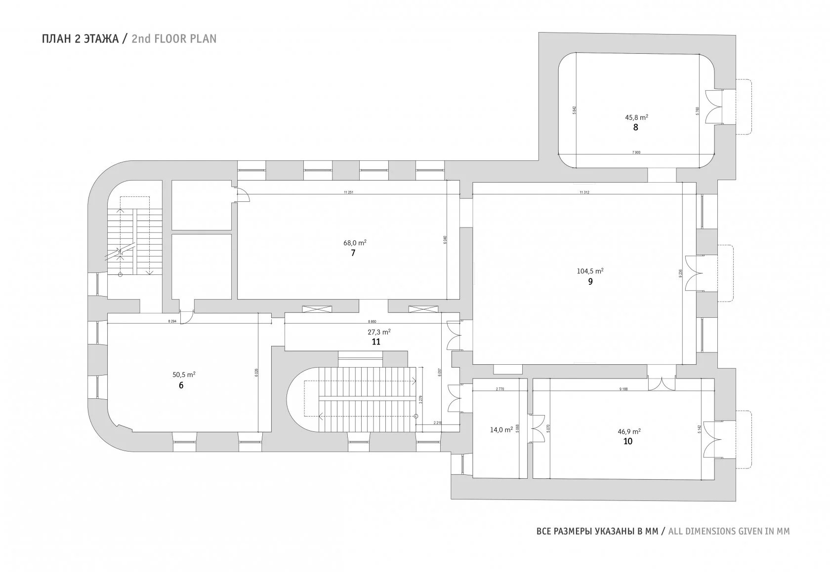 Схема второго этажа Особняка Спиридонова