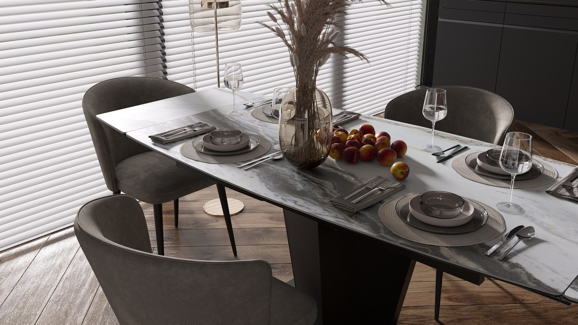 Обеденный стол и стулья в мебельном магазине МГС мебель