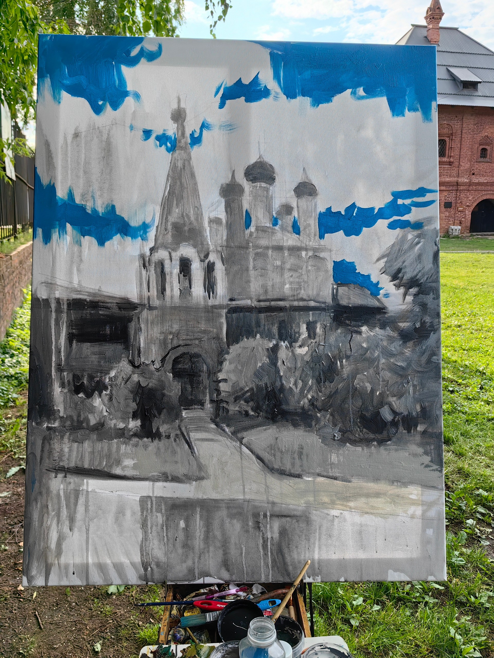 A master class in the open air with the artist Sergey Ratchin. Paintings by the artist Sergey Ratchin