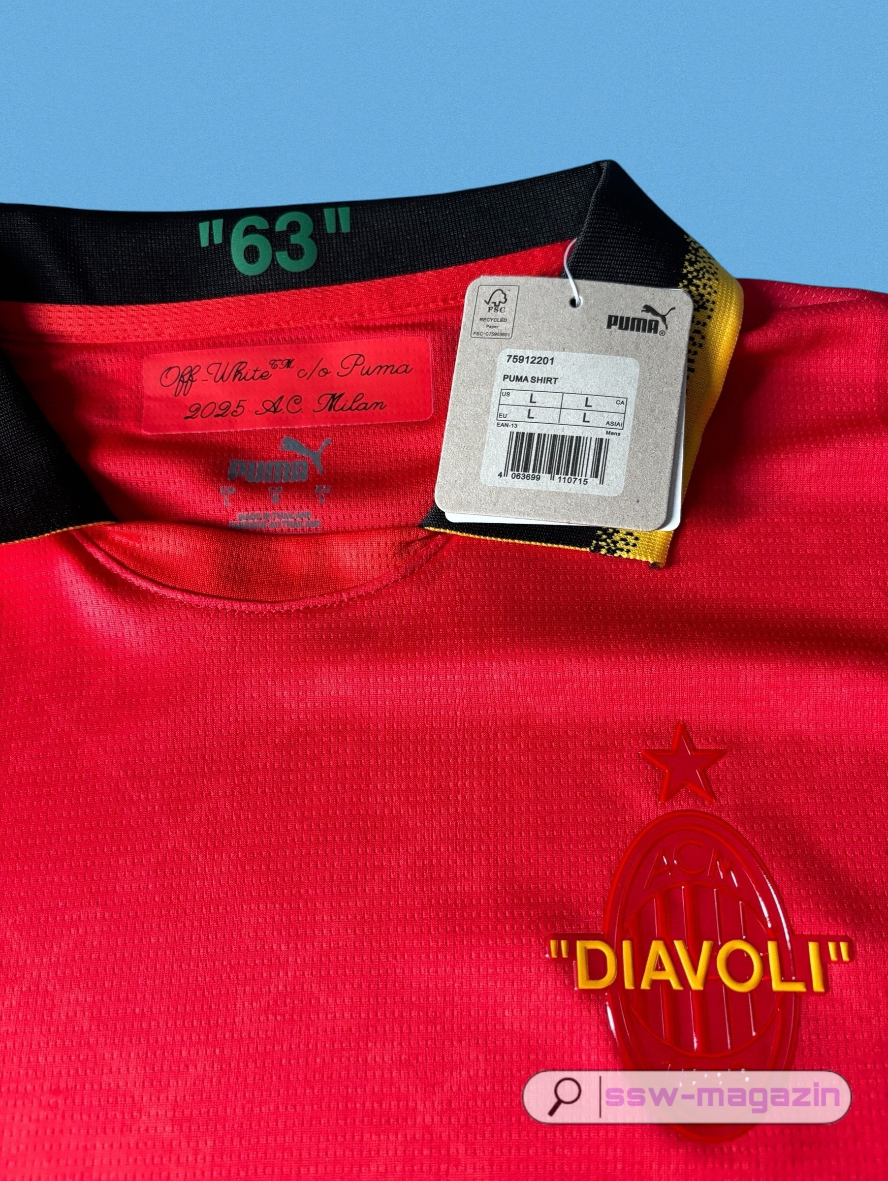 Футболка AC Milan Off White красная купить. Футбольный магазин — ssw_magazin