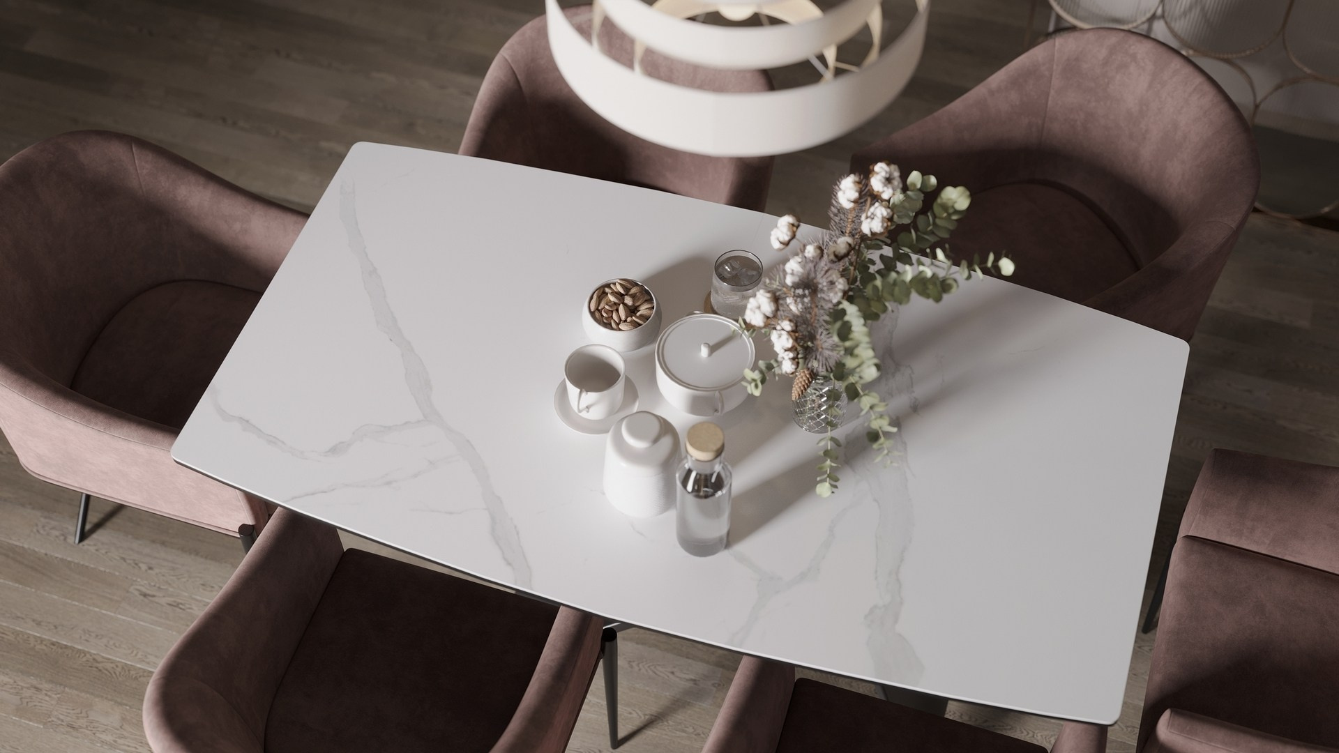 Обеденный стол из натурального камня