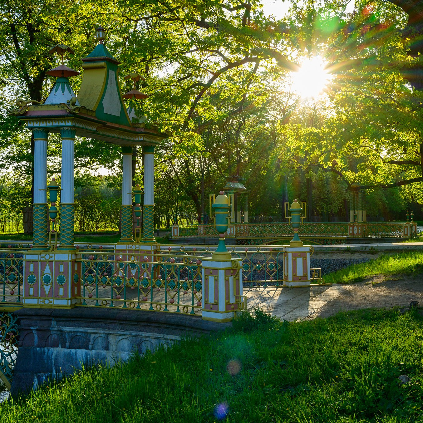 The city of Pushkin, Tsarskoye Selo. Alexander Park. Small Chinese Bridge. There are even more view photos in the store.
