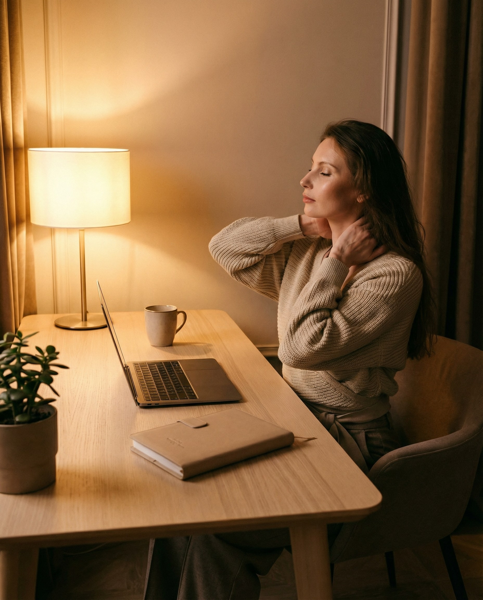 ИИ исъемка психолога у окна в уютном интерьере — мягкий контент для сайта, публикаций и личного бренда