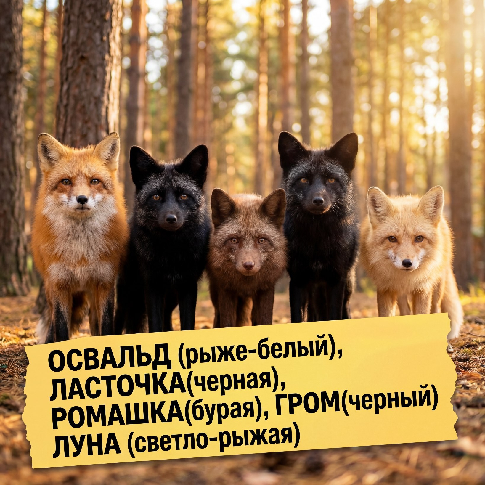 Лисы в зоопарке Лесная Братва