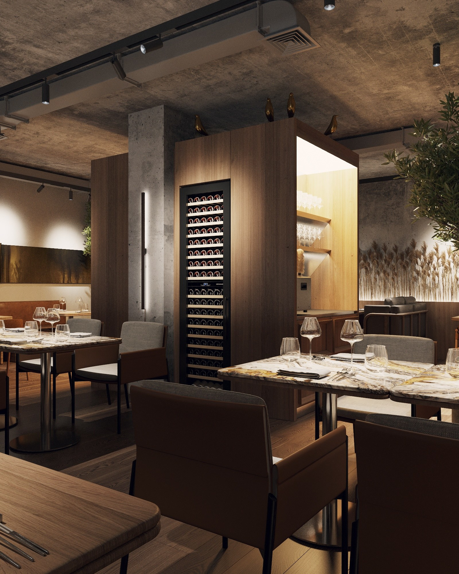 GOLDEN BIRDS restaurant in Astana Kazakhstan designed by QUADRUM STUDIO