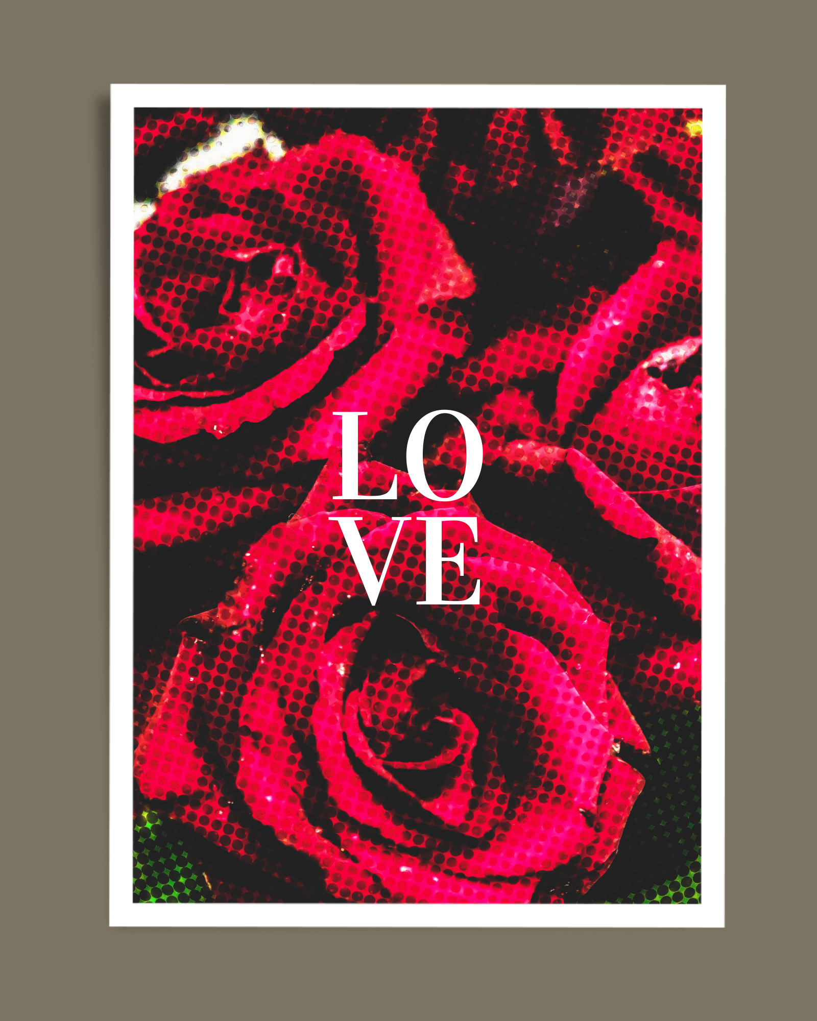 Купить открытки ручной работы — романтическая открытка 'LOVE' с красными розами поп-арт 10x15 см, handmade открытки для подарка влюблённым