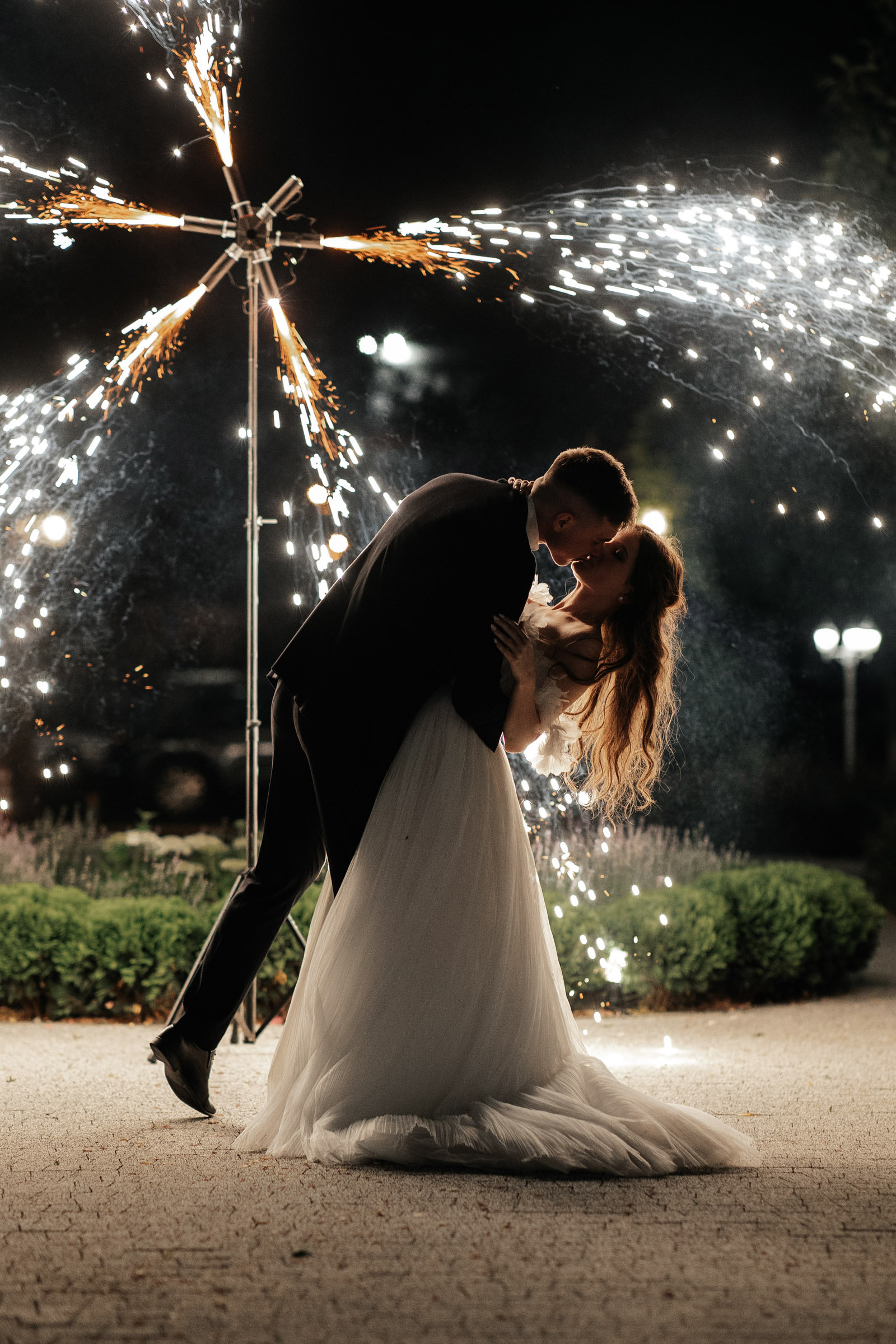 фотография с холодными фонтанами