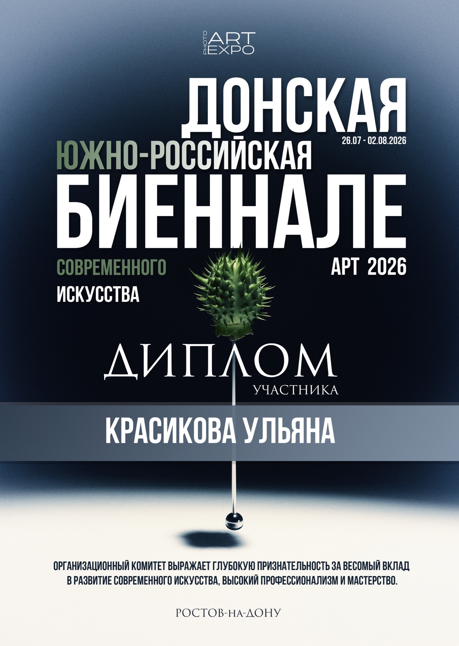 Донская Южно-Россиийская биеннале современного искусства, 26.07-02.08.2026, Центр креативных индустрий, г. Ростов-на-Дону фотограф Омск Ульяна Красикова