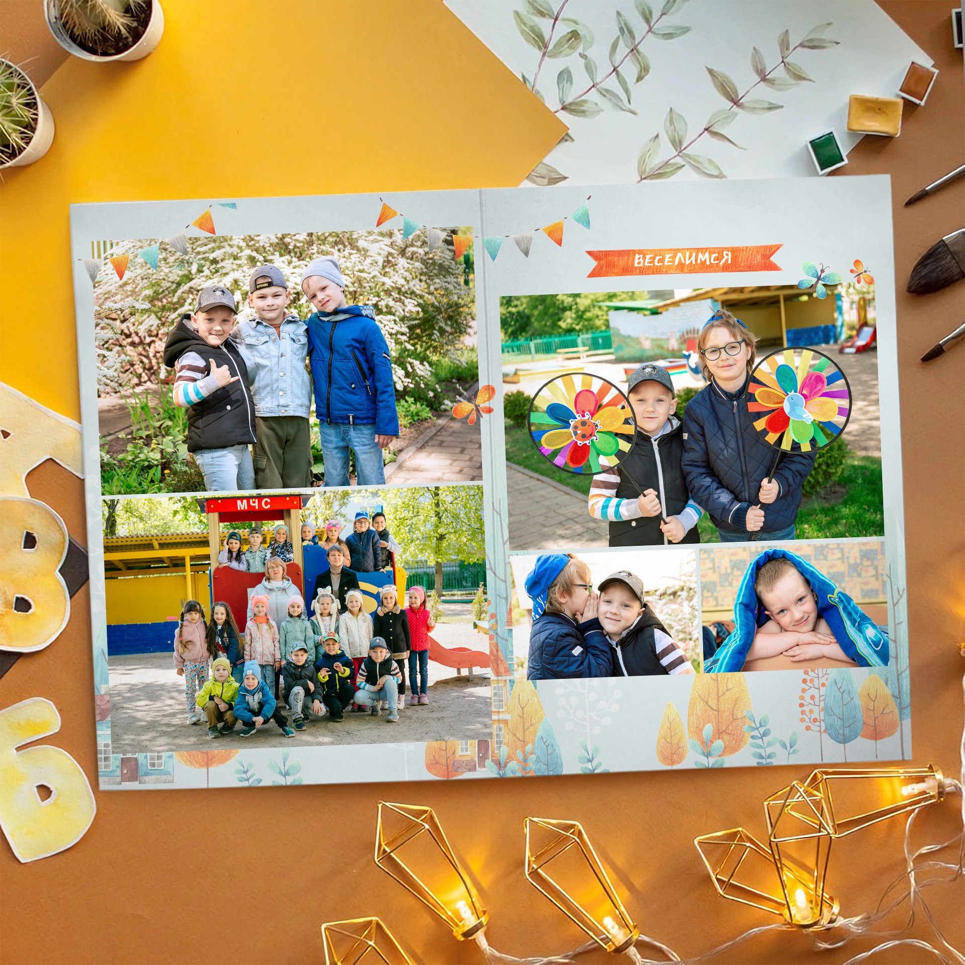 Дизайны выпускных альбомов для детского сада «Тигрята». Выпускные альбомы в Минске, фотоальбом в школу и детский сад