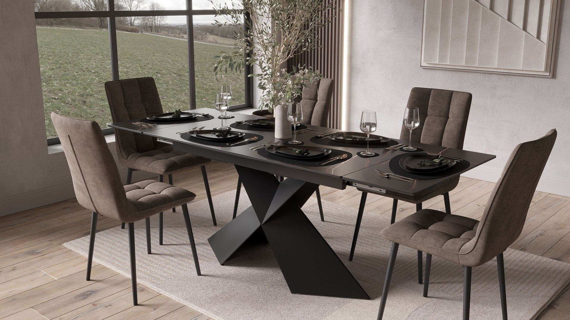 Обеденный стол и стулья в мебельном магазине МГС мебель