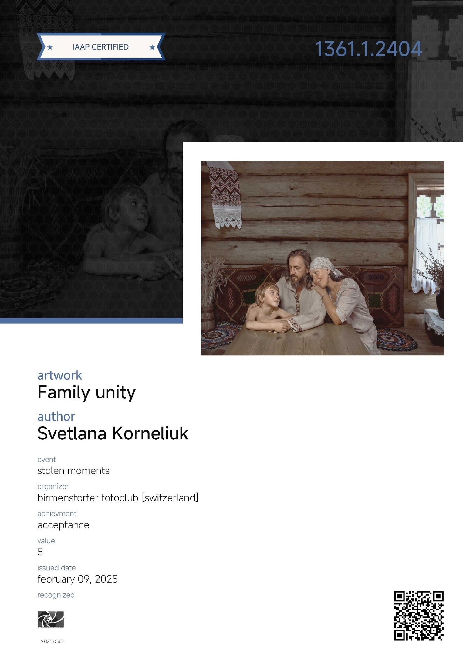 Photo accepted for the final exhibition of the STOLEN MOMENTS contest