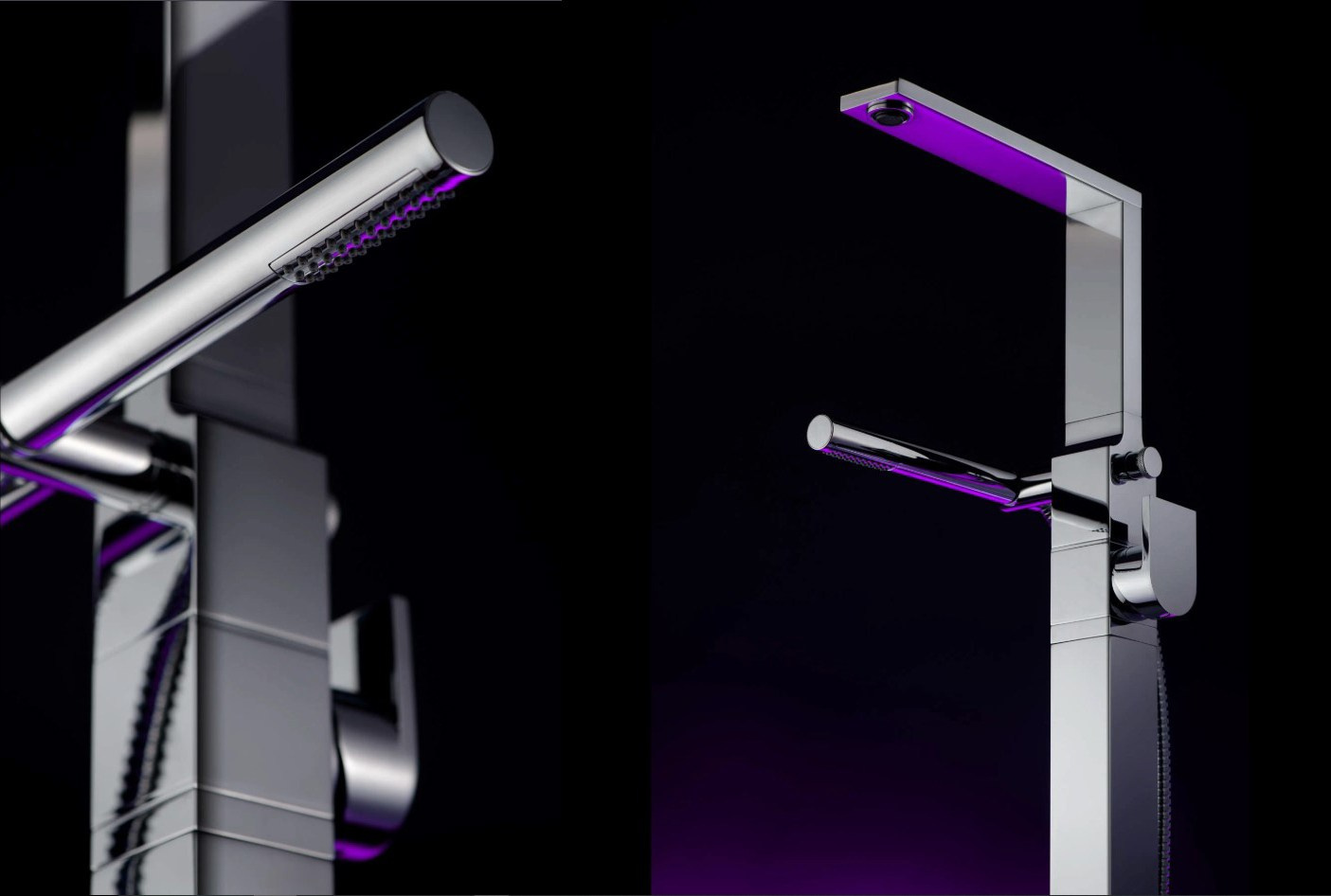 Хромированный смеситель люксовой сантехники на чёрном фоне