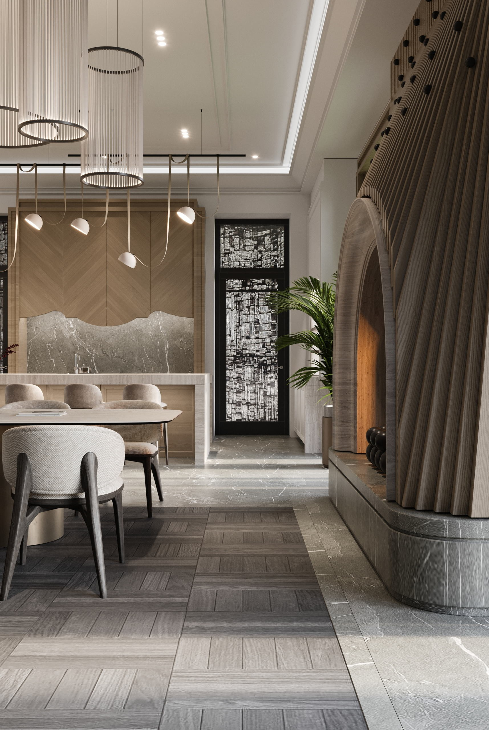 Загородный дом 2000 кв. м. Григорианского стиль. Paintings by the artist Sergey Ratchin