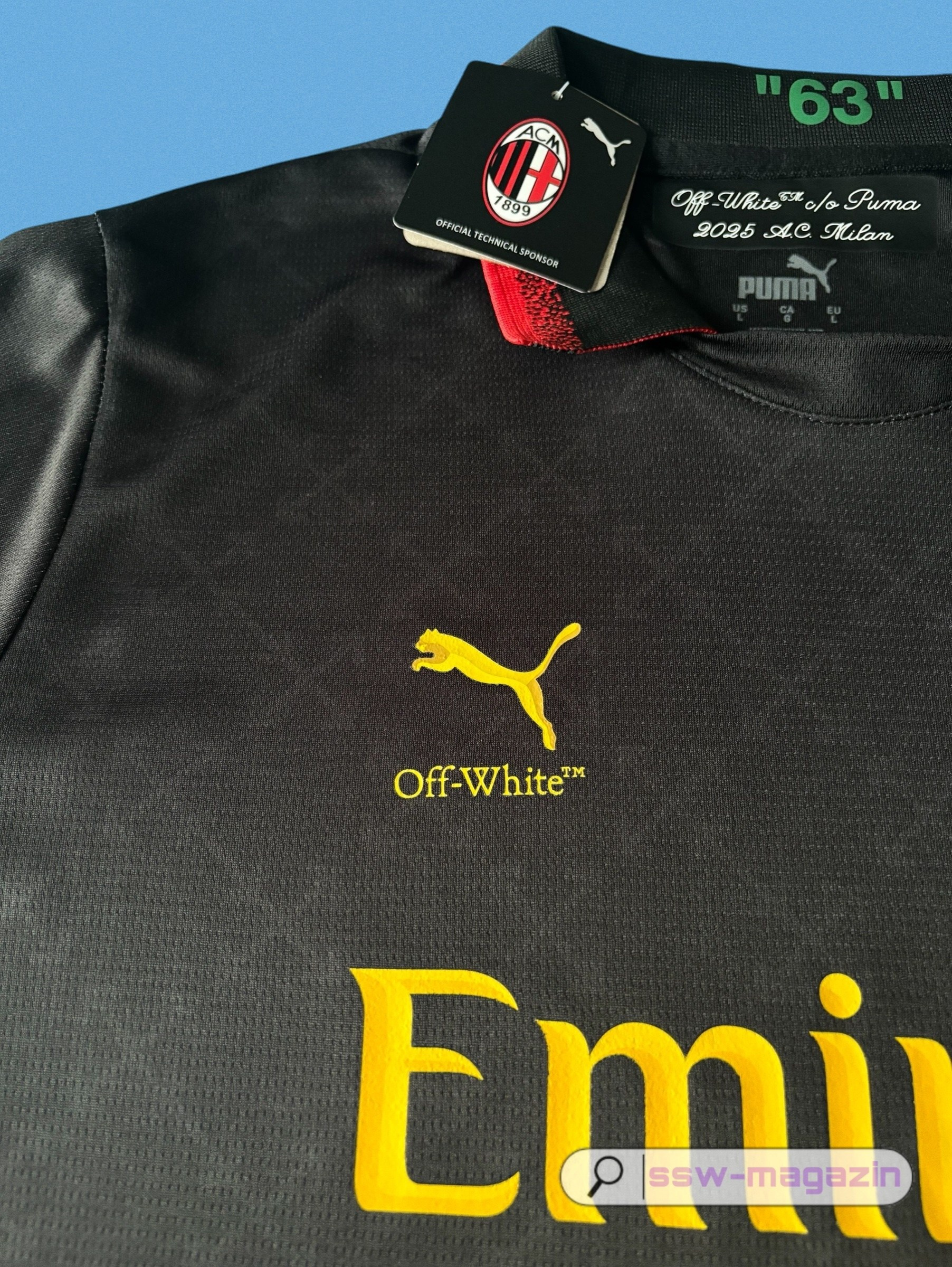 Футболка AC Milan Off White чёрная купить. Футбольный магазин — ssw_magazin