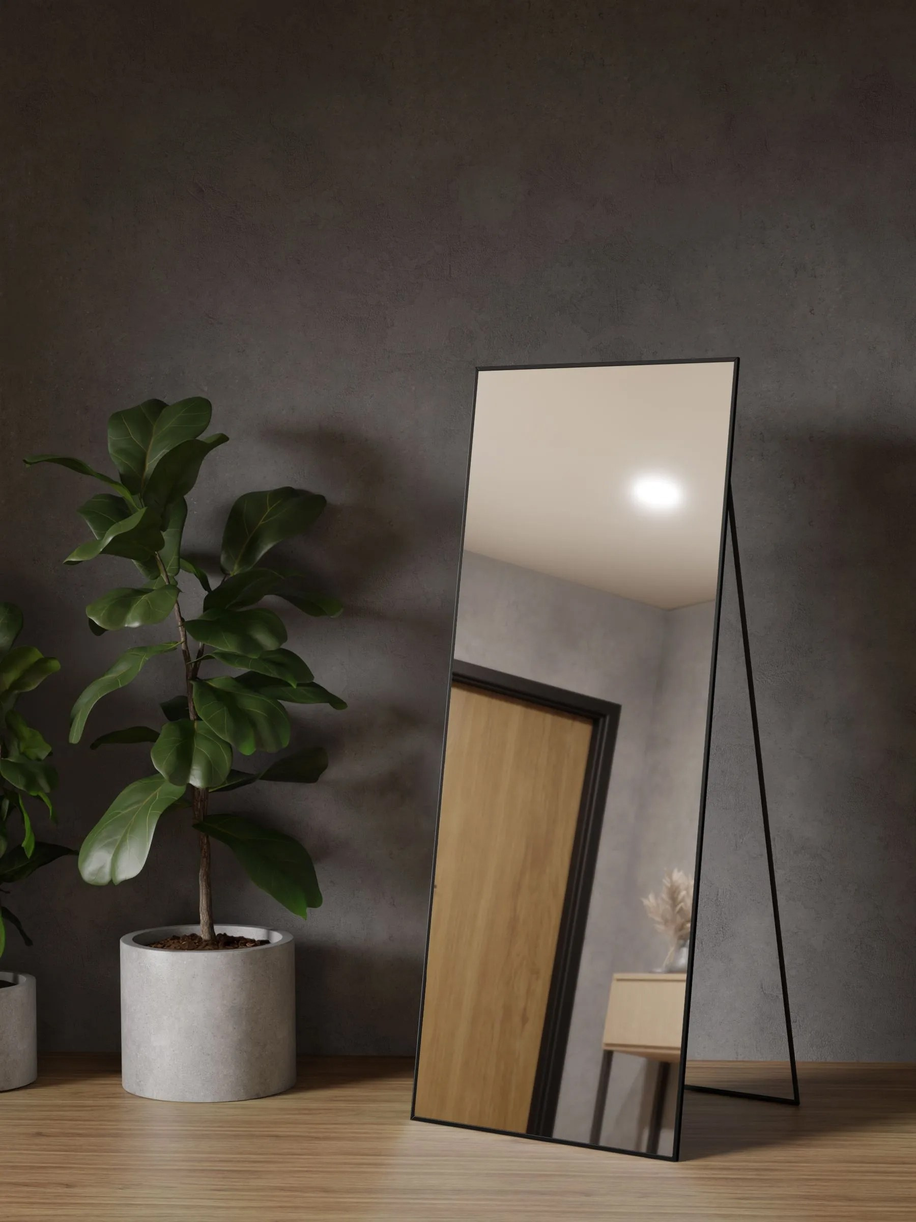Зеркало напольное в алюминиевой раме интерьерное ONE MIRROR 160×60см. Студия фотографии для бизнеса в Санкт-Петербурге