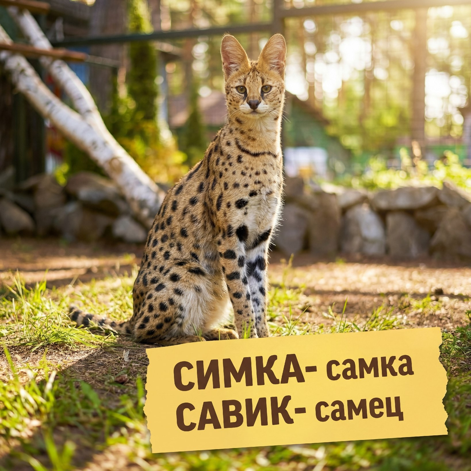 Сервал Савик и Симка в зоопарке Лесная Братва