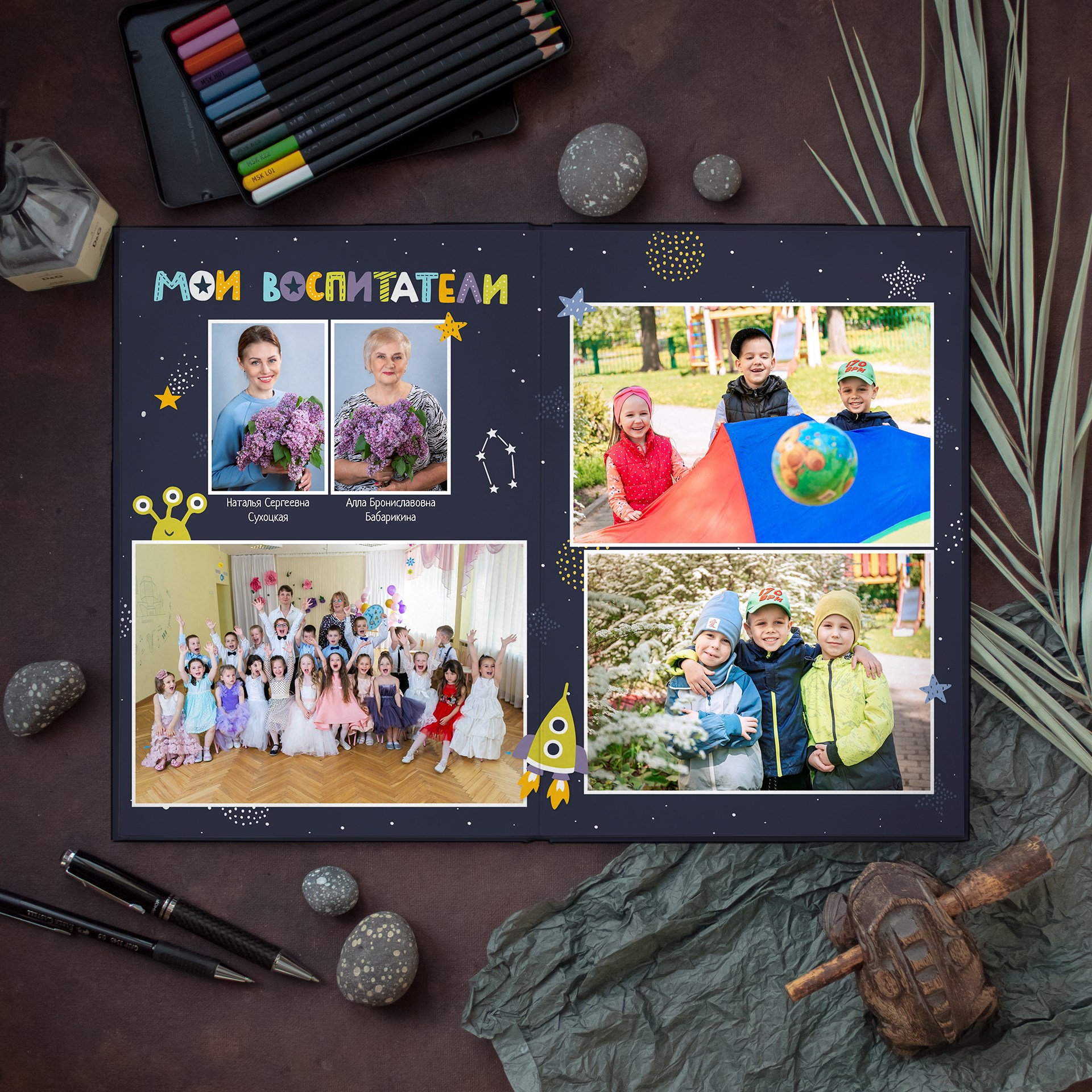 Дизайны выпускных альбомов для детского сада «Тигрята». Выпускные альбомы в Минске, фотоальбом в школу и детский сад