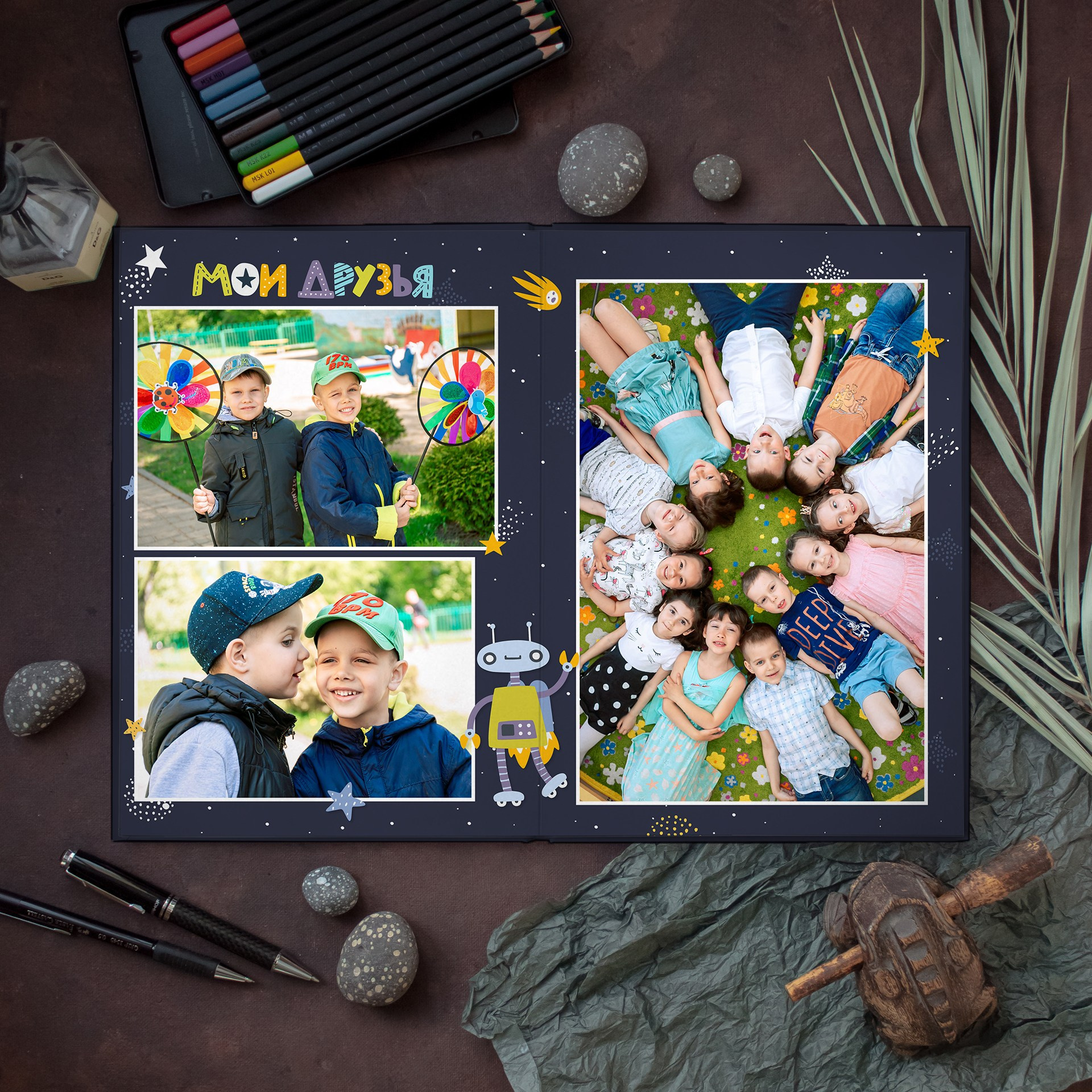 Дизайны выпускных альбомов для детского сада «Тигрята». Выпускные альбомы в Минске, фотоальбом в школу и детский сад