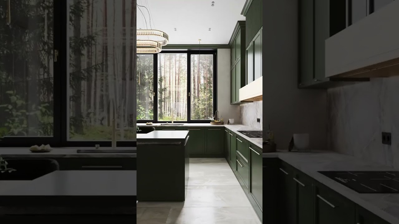 Kitchen in the forest. Дизайн интерьера | 3D визуализация | Миланская Марина